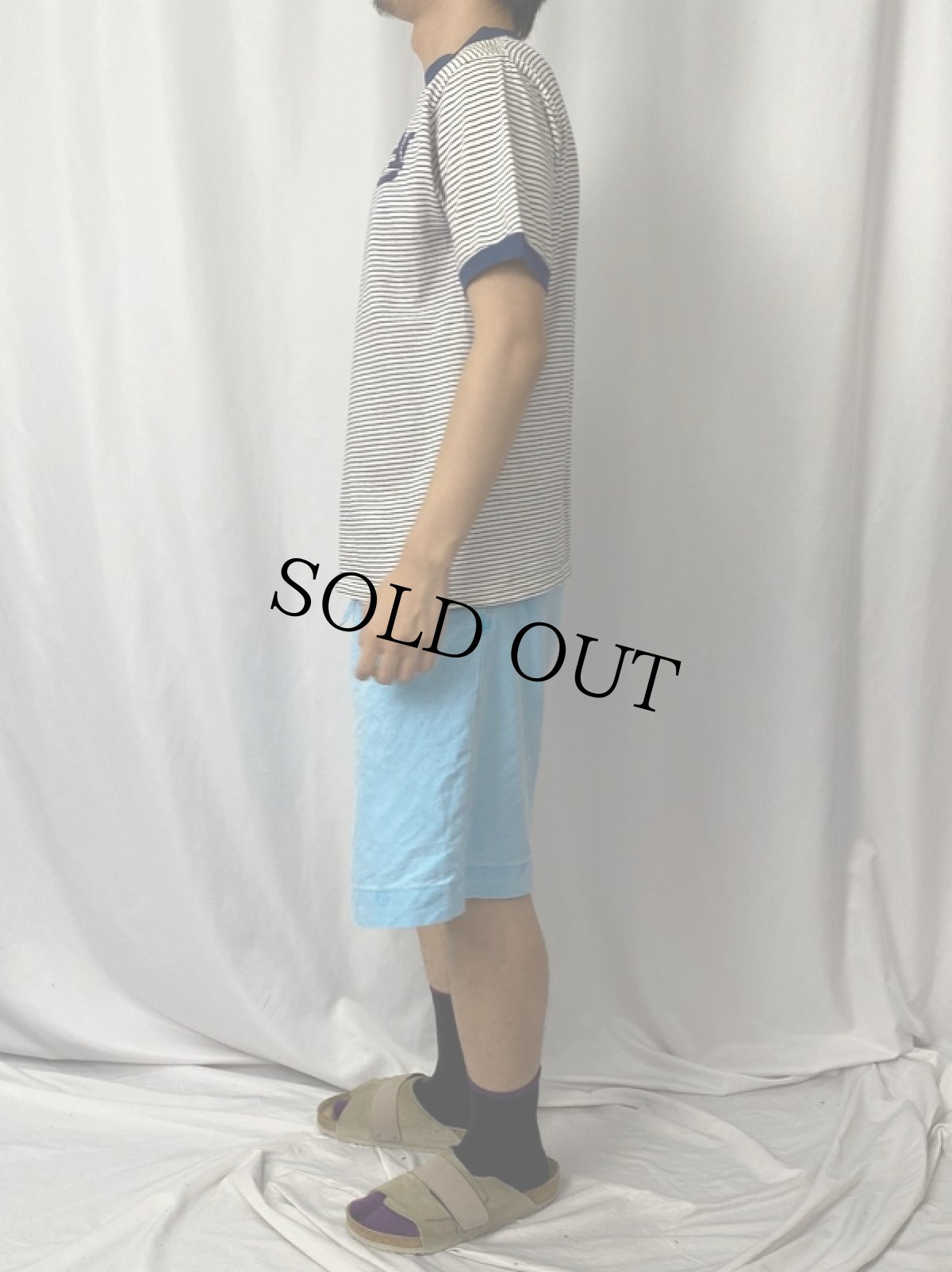 画像3: 60’s Princeton "UA" ボーダー柄 染み込みプリントTシャツ XL (3)