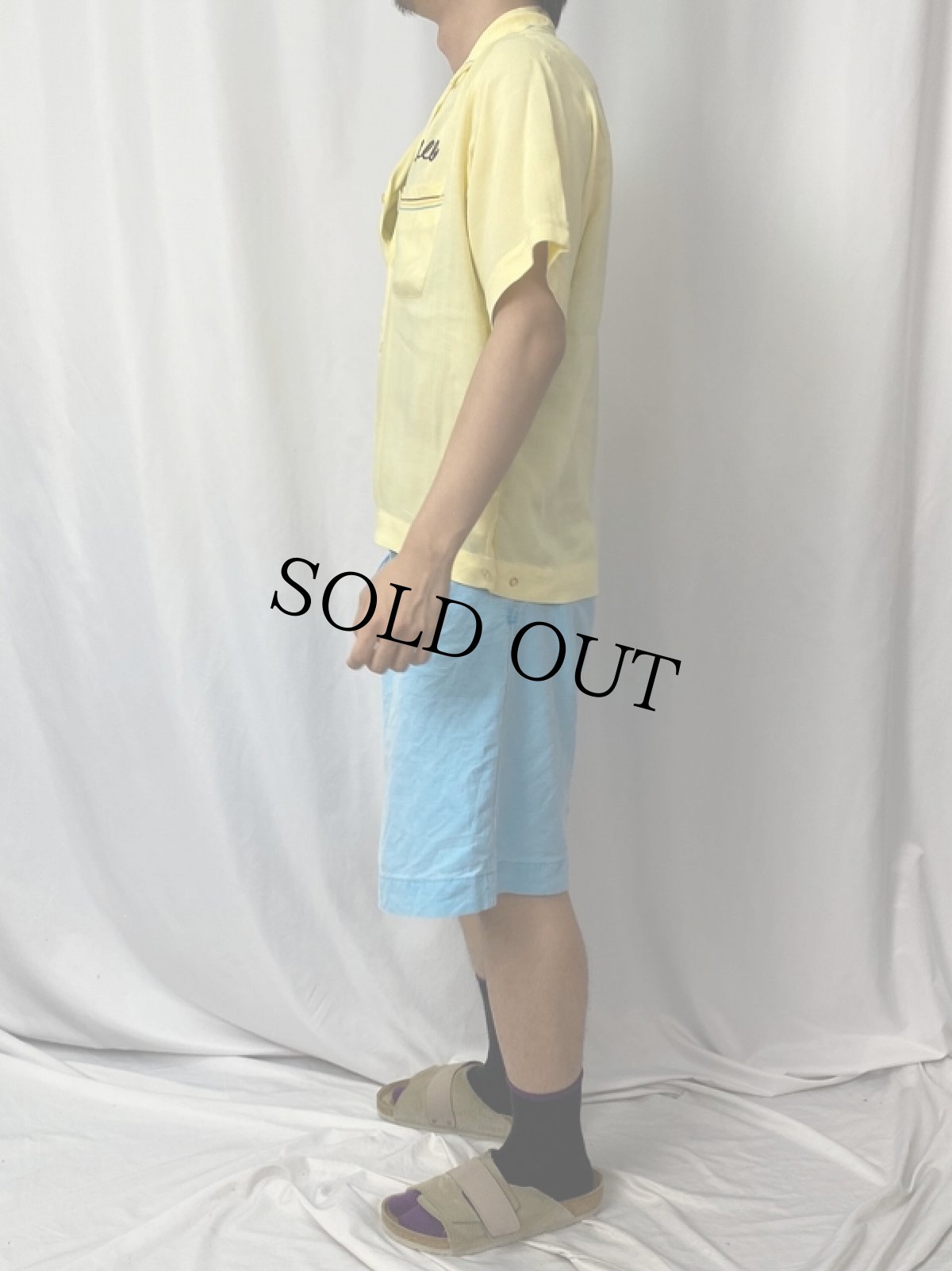 画像4: 60's King Louie By Holiday フロッキープリント ボーリングシャツ (4)