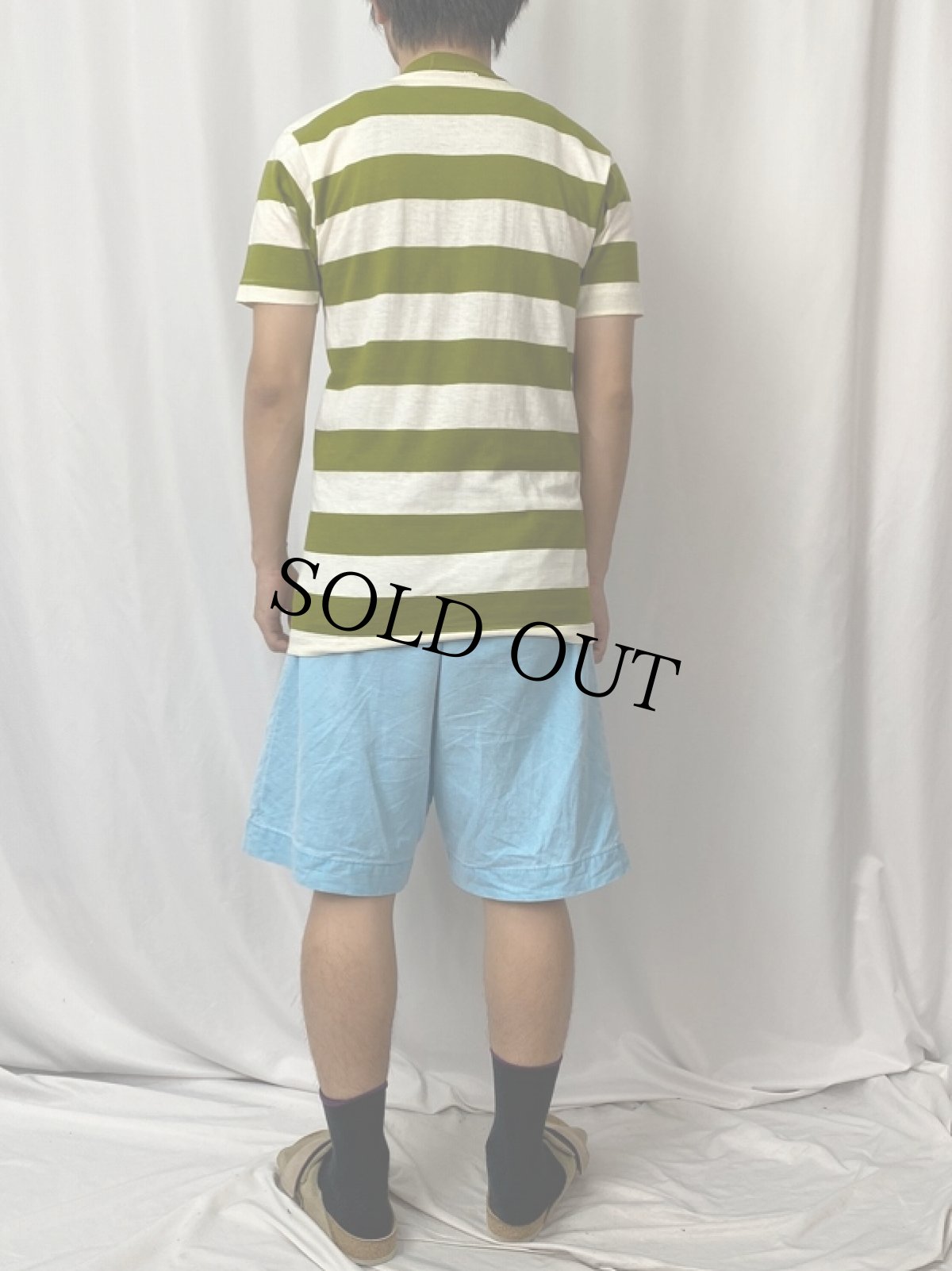 画像4: 60〜70's "St. Norbert College" ボーダー柄 モックネックTシャツ (4)