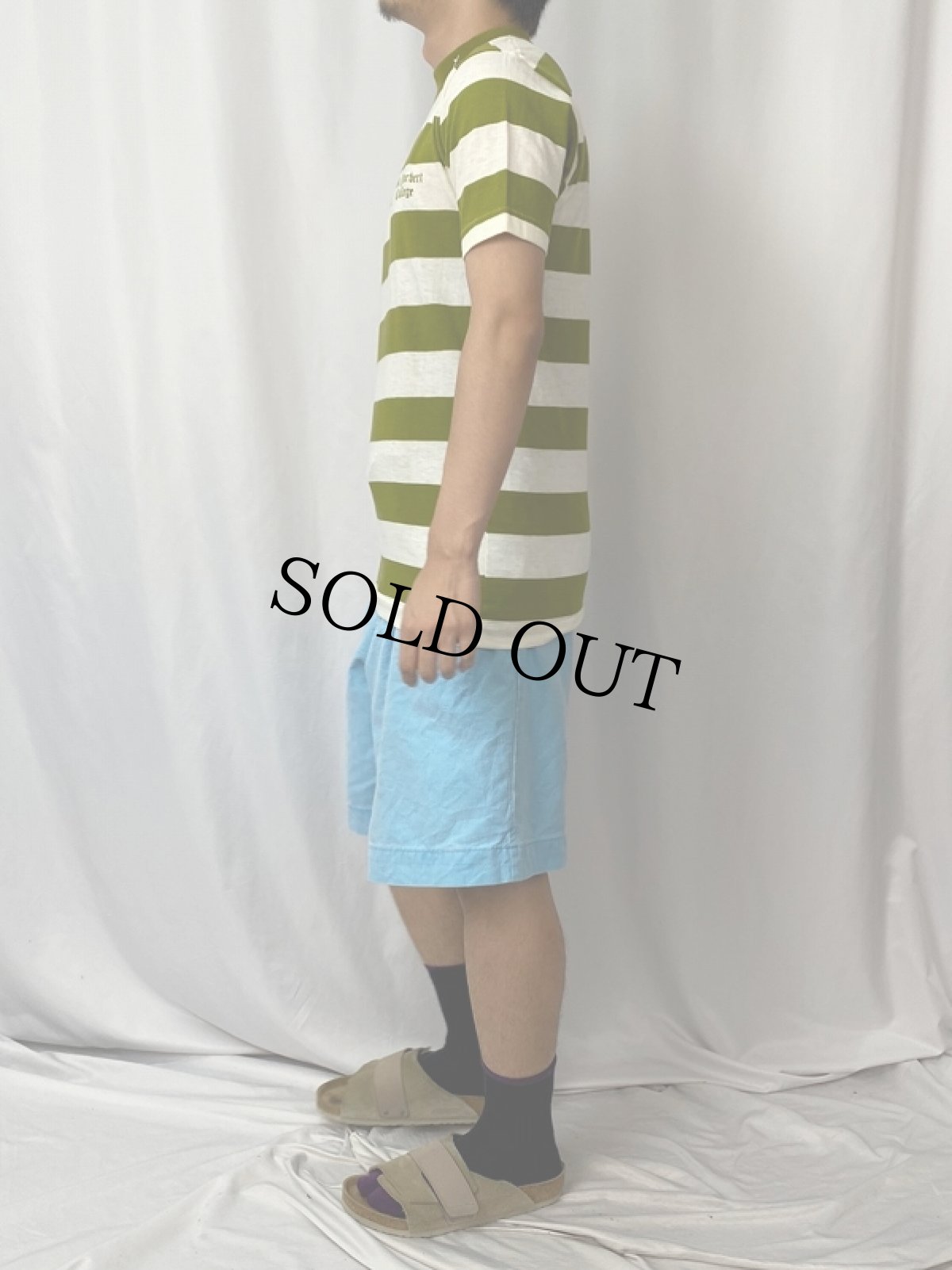 画像3: 60〜70's "St. Norbert College" ボーダー柄 モックネックTシャツ (3)