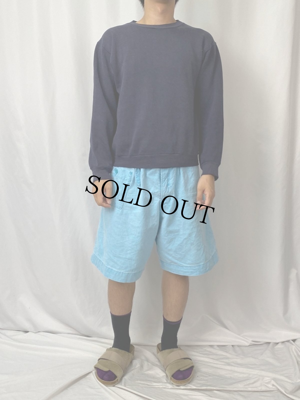 画像2: 70〜80's RUSSEL ATHELETIC 金タグ USA製 無地スウェット NAVY M (2)