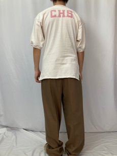 画像4: 50〜60's SOUTHLAND ATH.MFG.CO. "C.H.S." 染み込みプリント フットボールTシャツ (4)