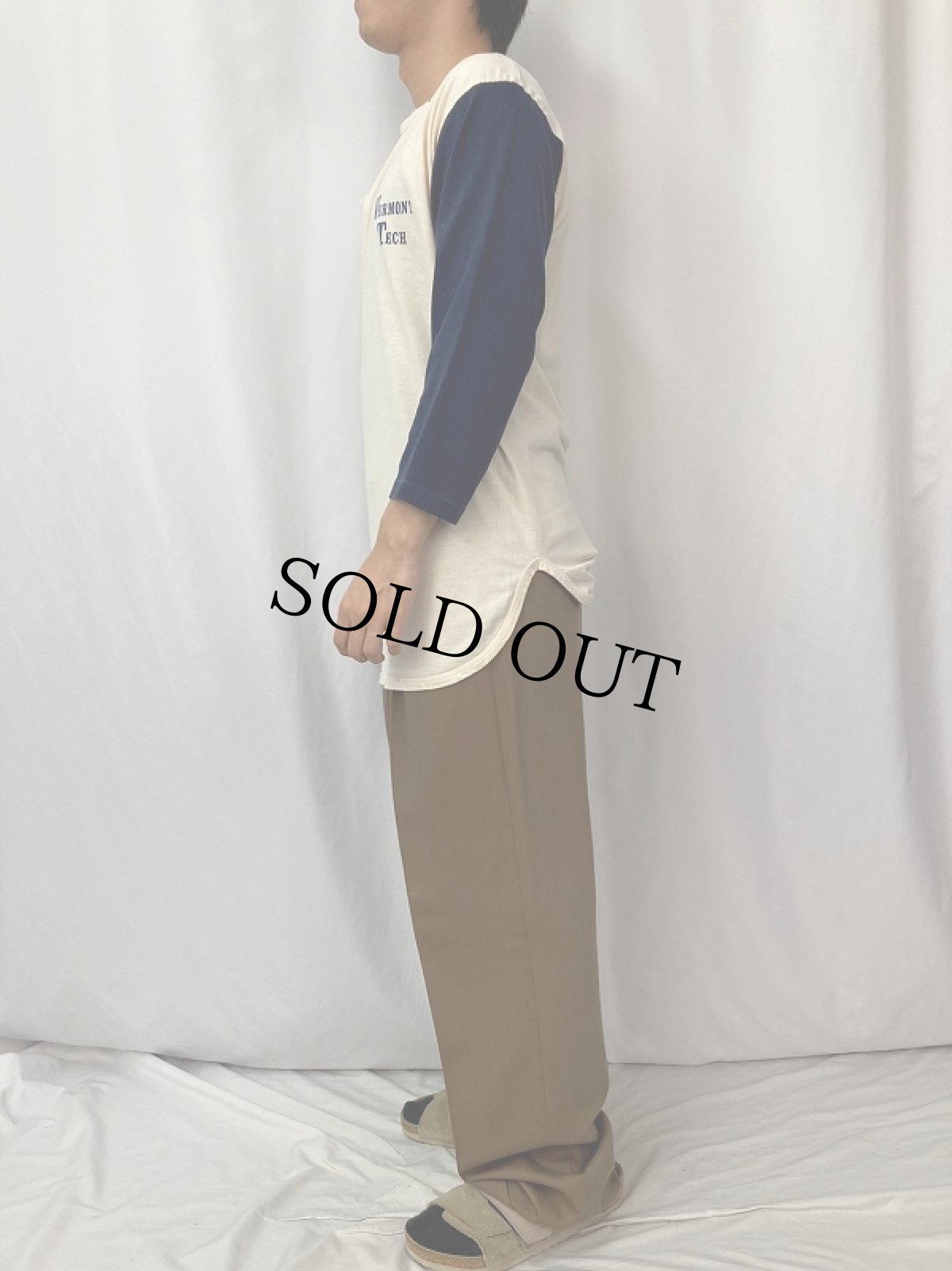 画像3: 80's Champion トリコタグ USA製 "VERMONT TECH" ヘンリーネックロンＴ XL (3)