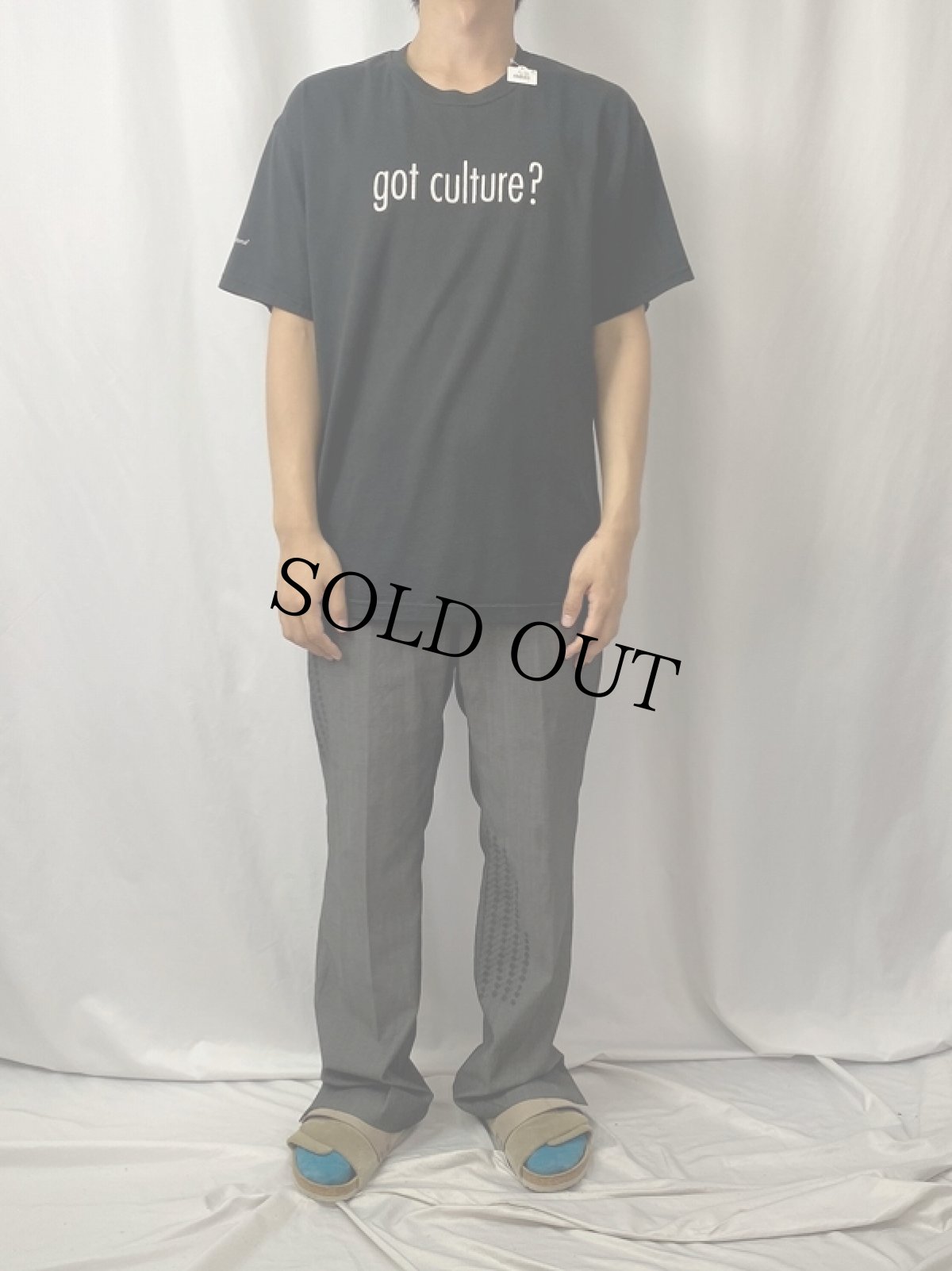 画像2: "got culture?" パロディプリントTシャツ L (2)