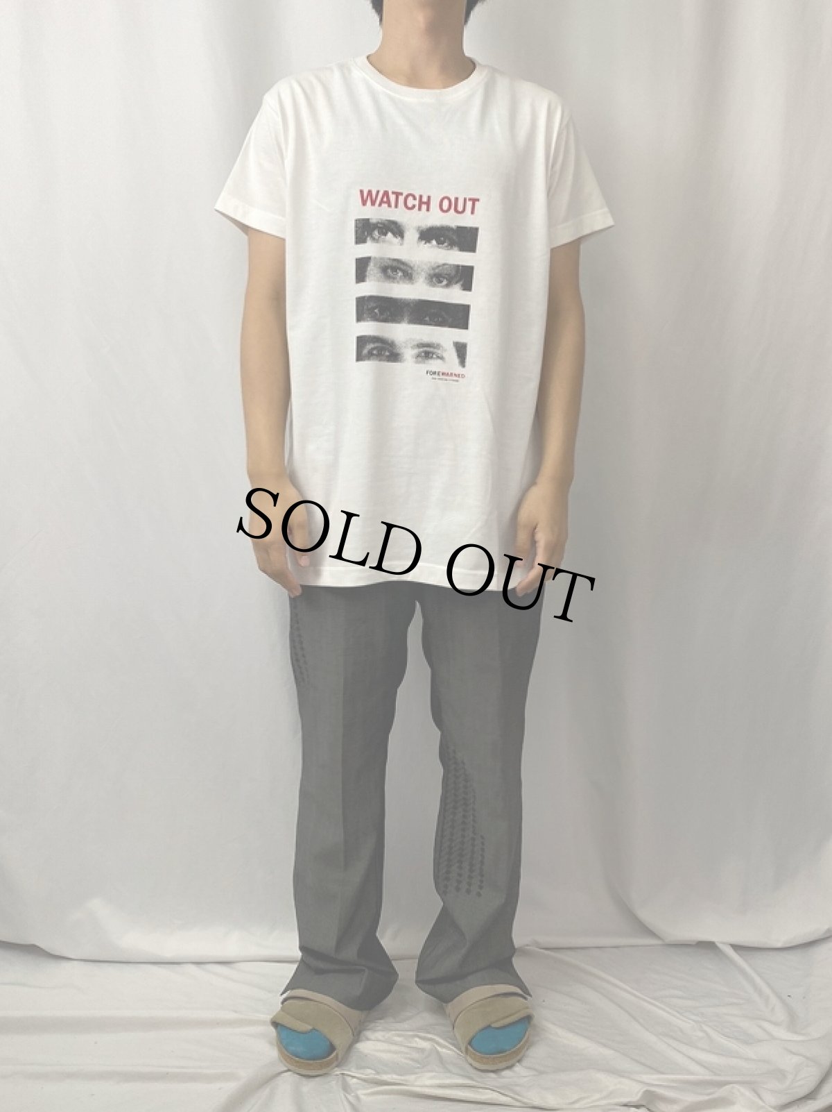 画像2: 【SALE】 FORE WARNED "WATCH OUT" イラストプリントTシャツ L (2)