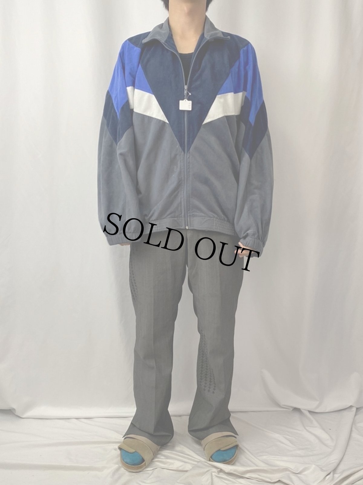 画像2: 70〜80's 切り替えデザイン ベロアジャージ (2)