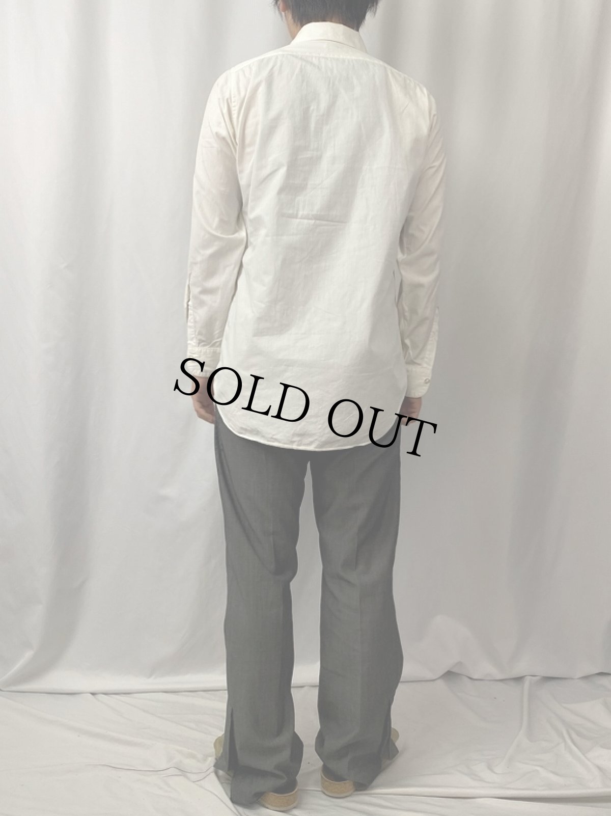 画像4: 50〜60's ARROW CANADA製 マチ付き コットンドレスシャツ (4)