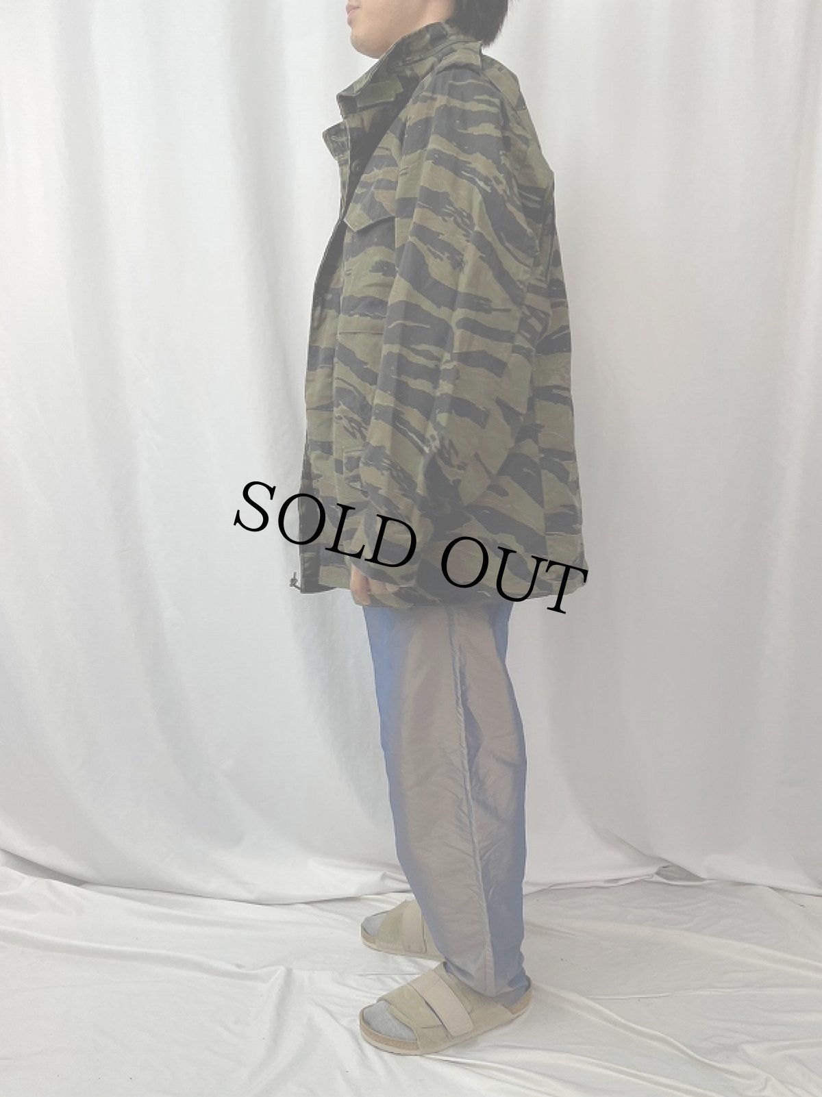 画像3: 民間品 ALPHA INDUSTRIES,INC. USA製 M-65TYPE タイガーストライプカモ フィールドジャケット L-R (3)