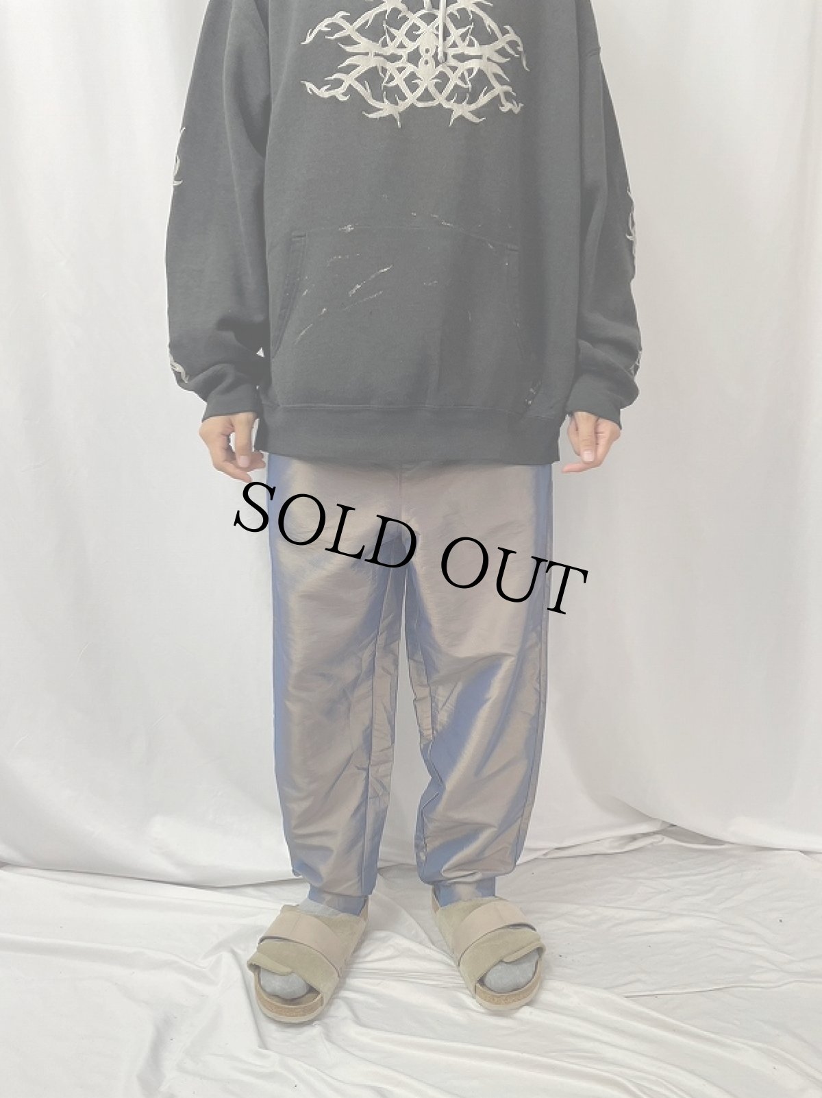 画像2: 玉虫色 ナイロンイージーパンツ (2)