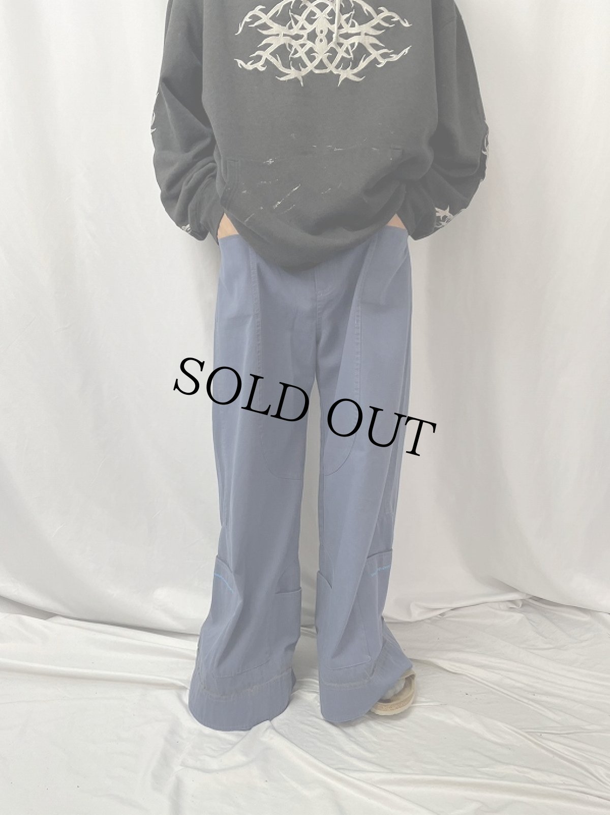 画像2: DUBBLE CLOTHING COMPANY ロゴ刺繍 レイバーパンツ W34 (2)