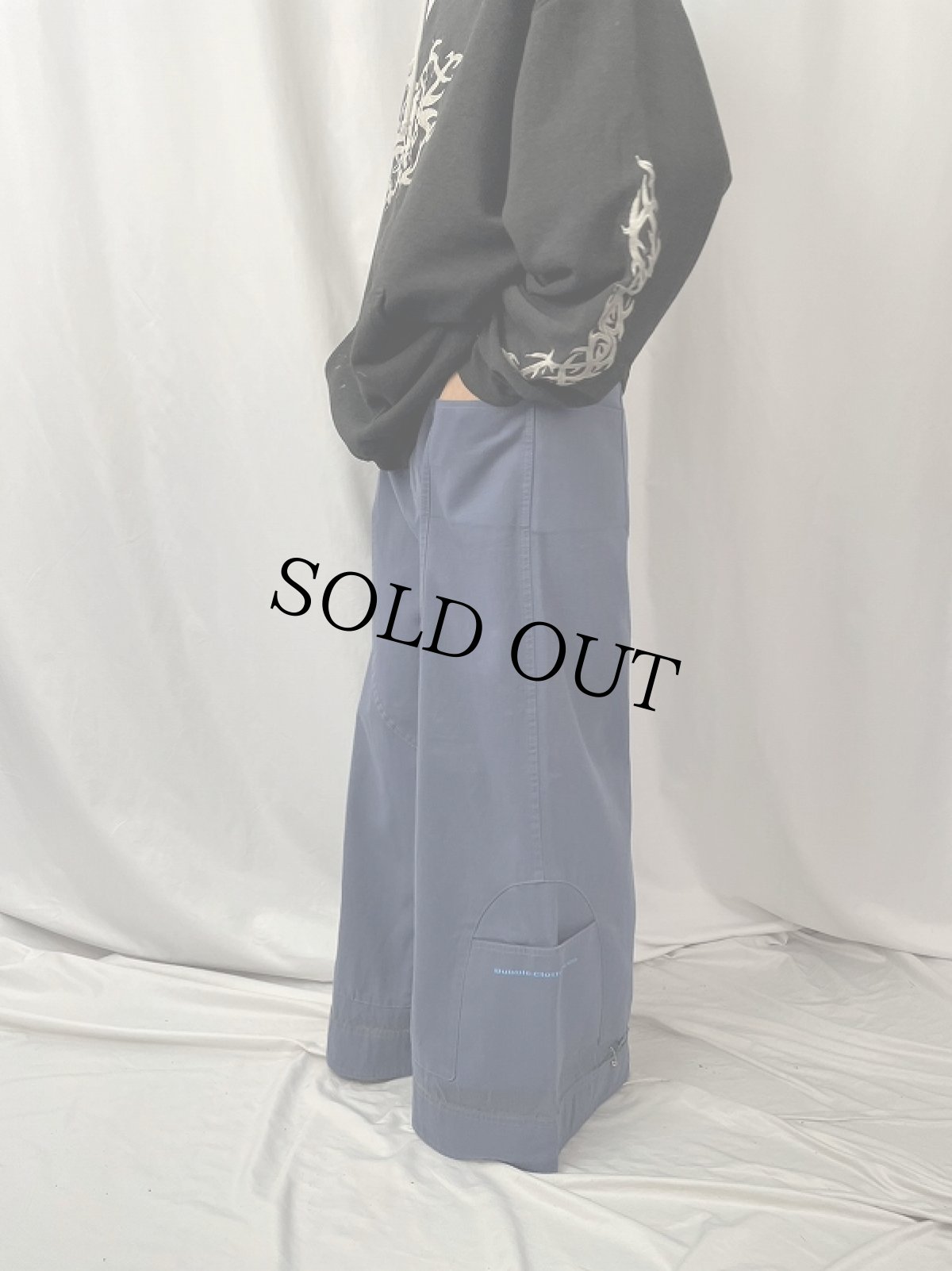 画像3: DUBBLE CLOTHING COMPANY ロゴ刺繍 レイバーパンツ W34 (3)