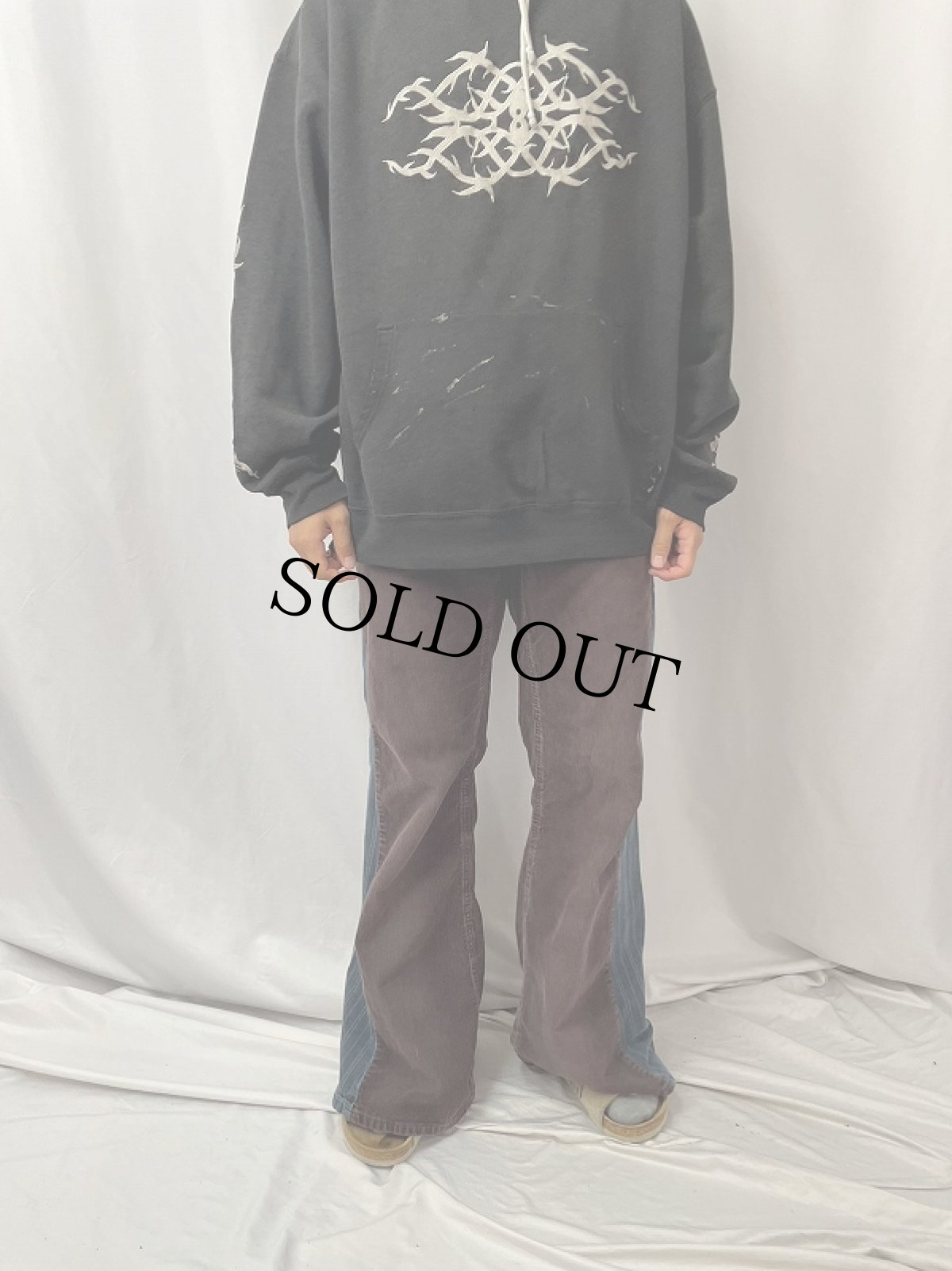 画像2: CRACKER リメイク コーデュロイフレアパンツ W30 (2)