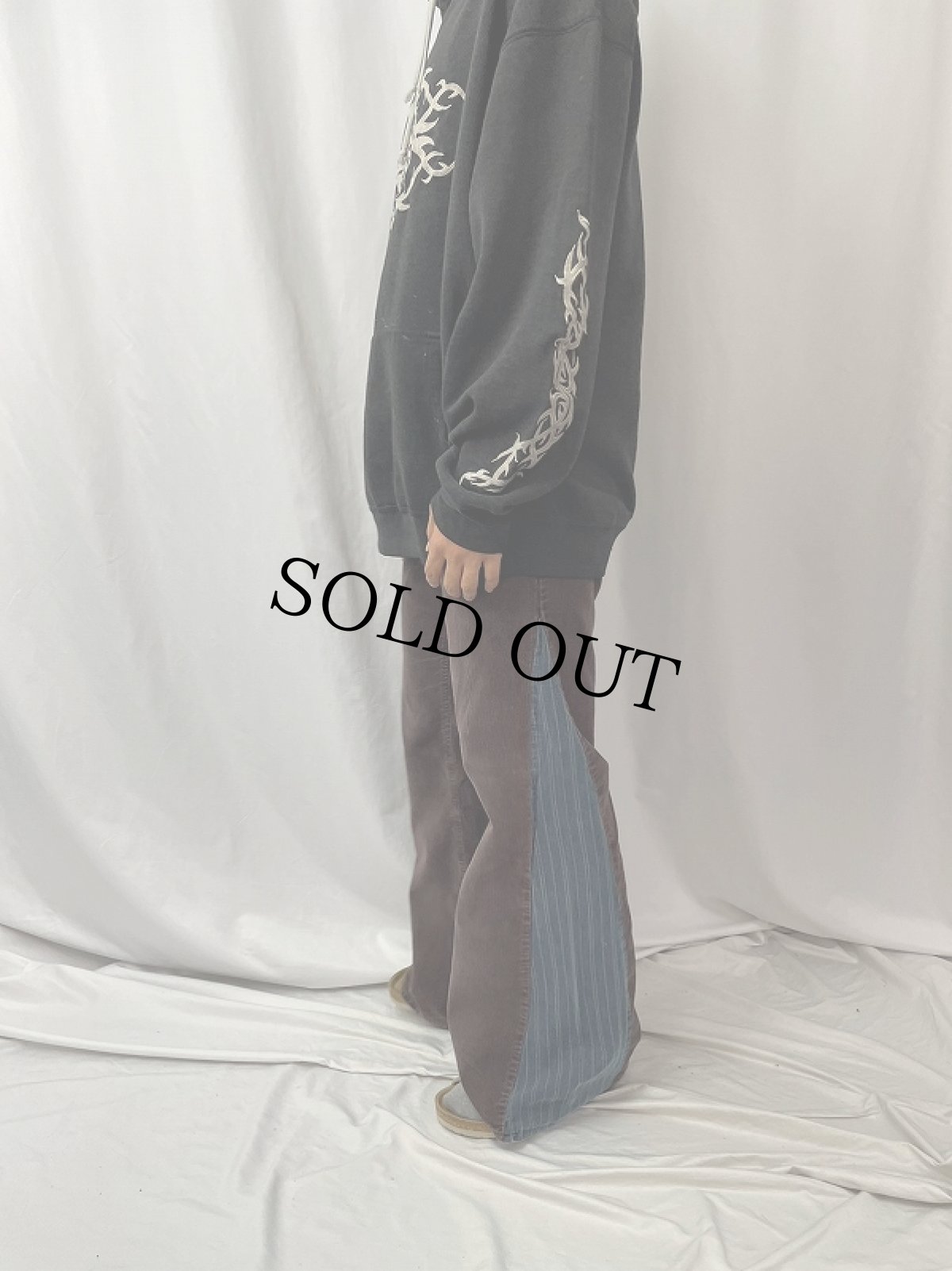 画像3: CRACKER リメイク コーデュロイフレアパンツ W30 (3)