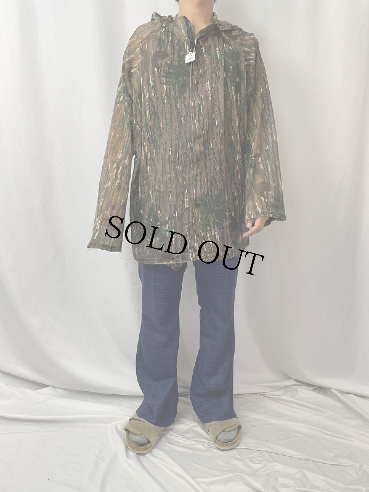 画像2: 90's USA製 リアルツリーカモ柄 メッシュシップパーカー L (2)