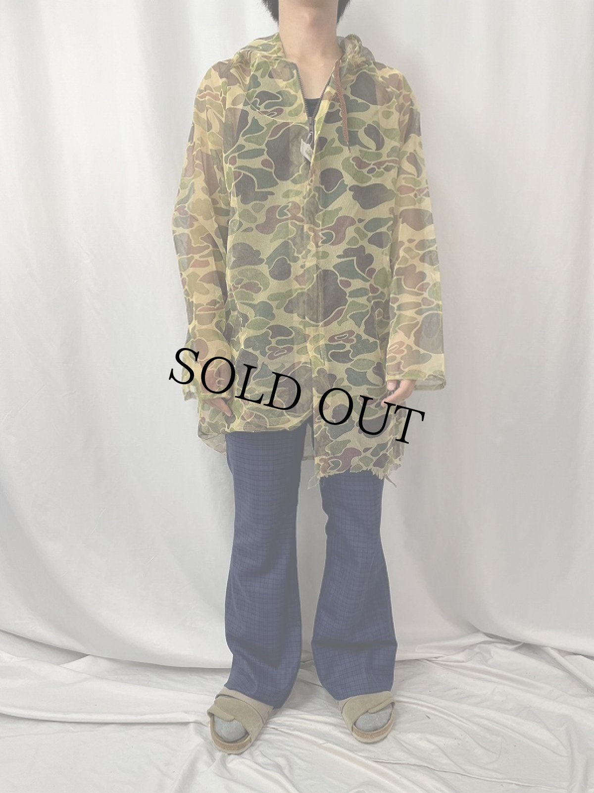 画像2: 80's Duxbak ダックハンターカモ柄 メッシュジップパーカー S (2)