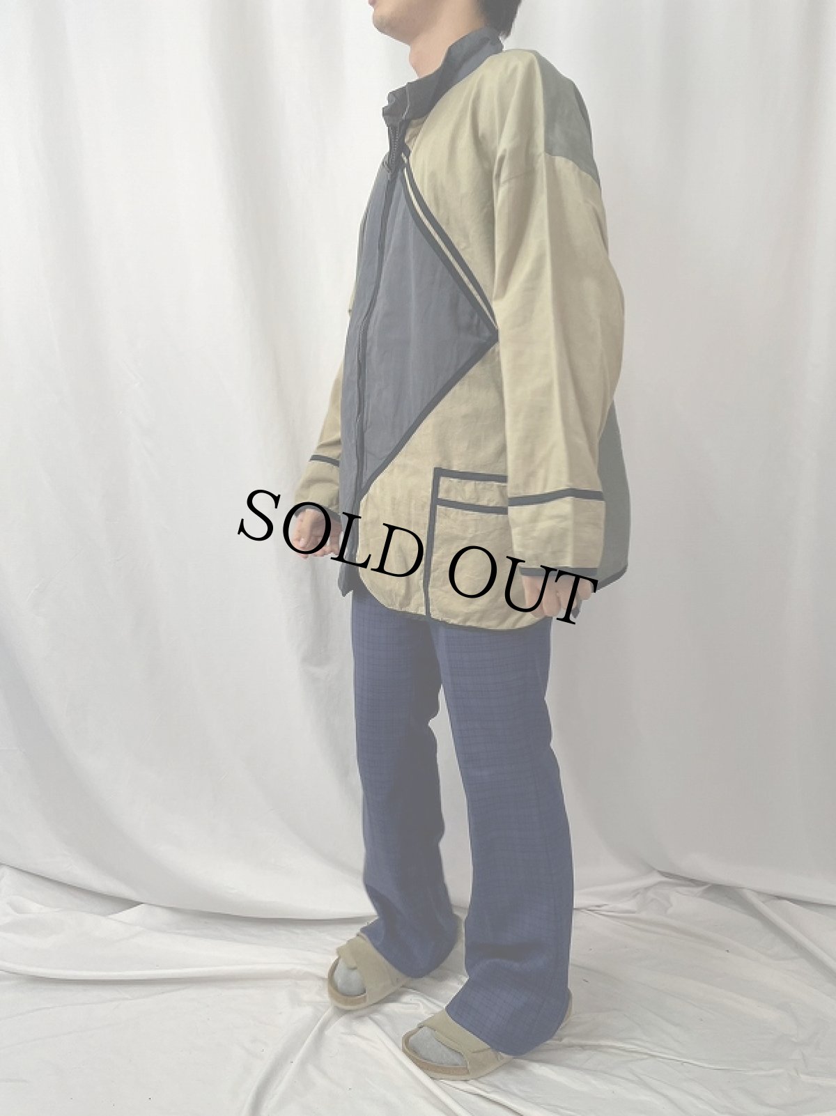 画像3: EURO コットン×リネン 切り替えデザイン ジップジャケット (3)