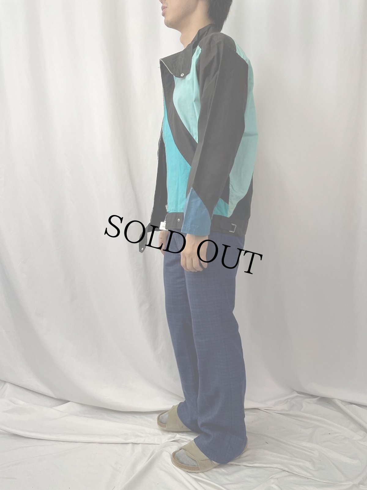 画像3: 〜80's 切り替えデザイン 斜めジップ ライダースジャケット (3)