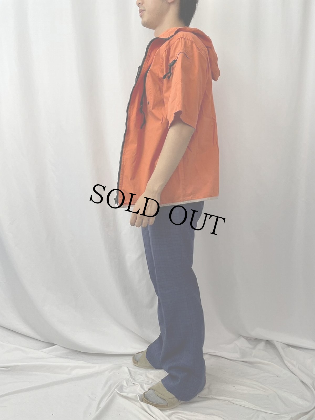 画像3: 90's PenField 半袖 コットンジップパーカー M (3)