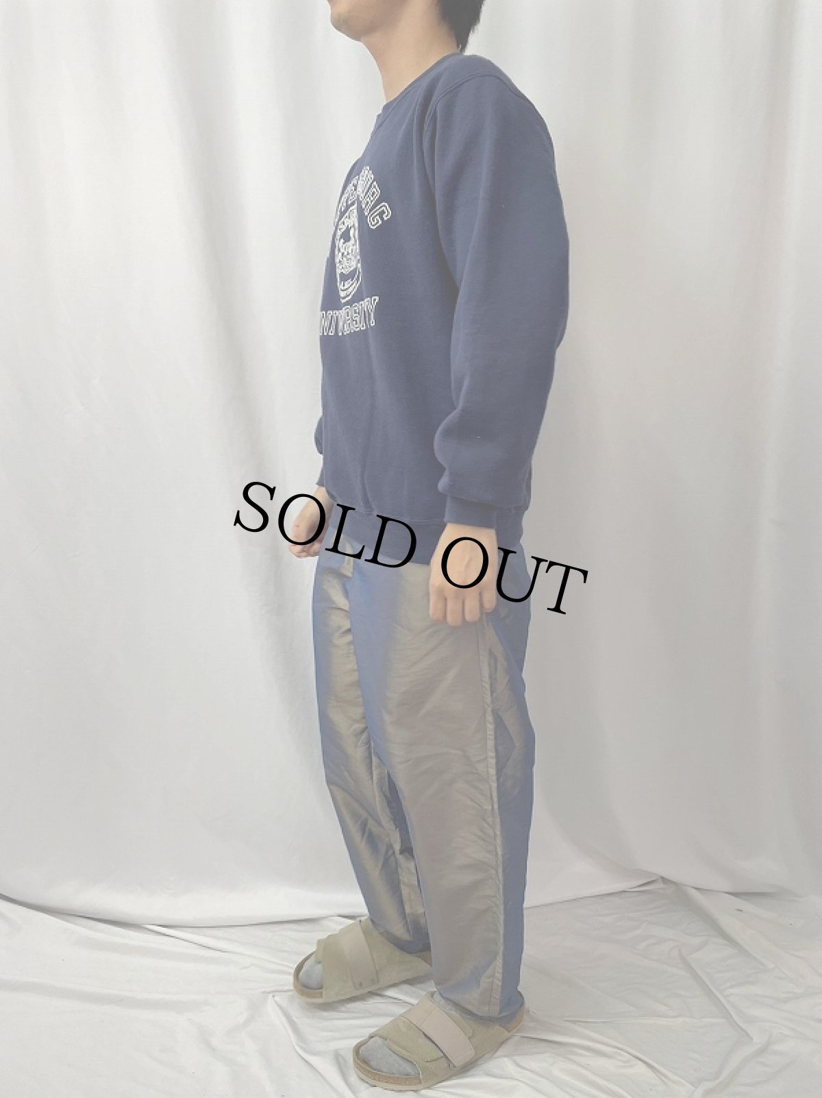 画像3: 90's JANSPORT USA製 "SHIPPENSBURC UNIVERSITY" フロッキープリントスウェット L (3)