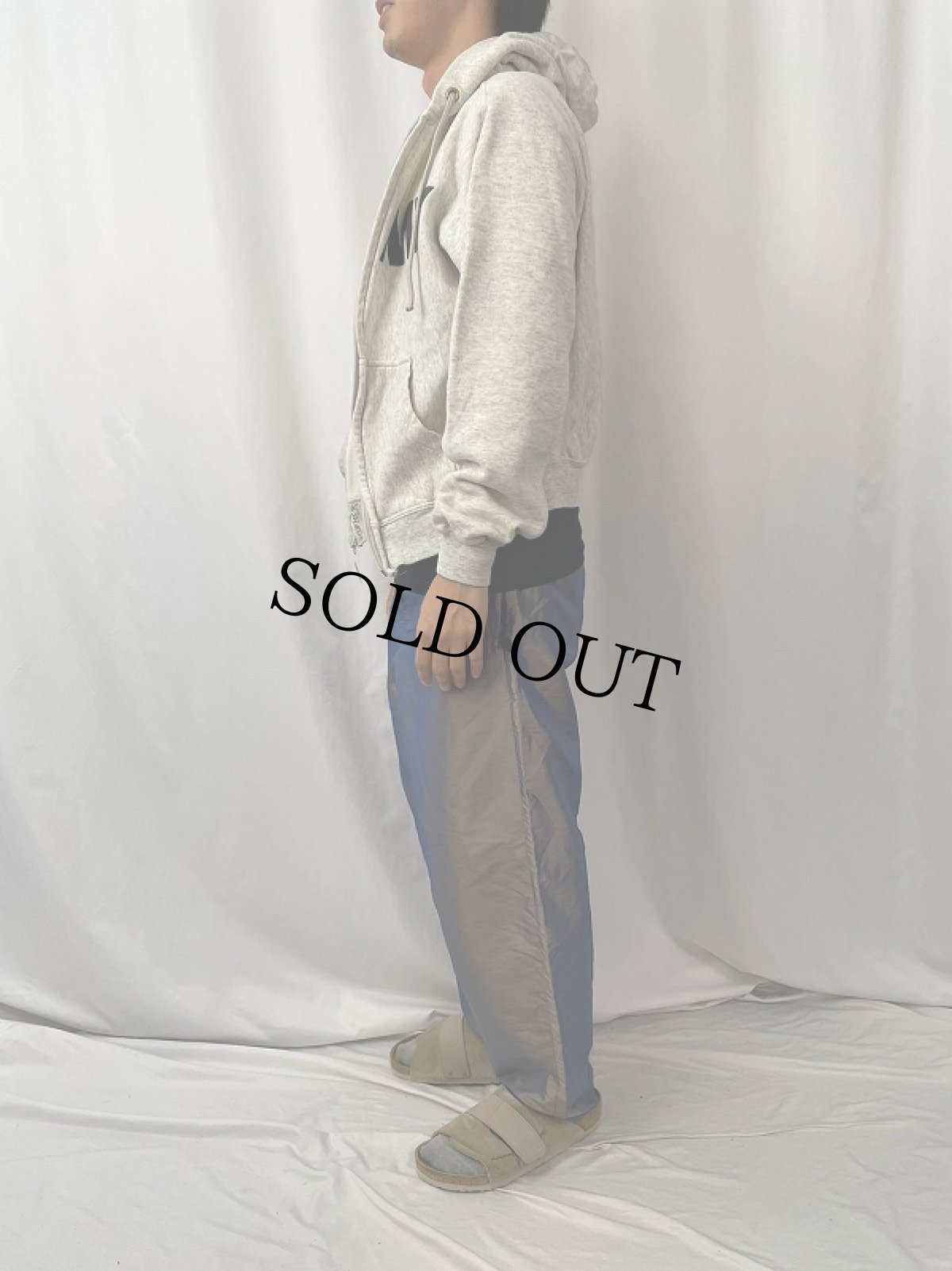 画像3: 90's U.S.ARMY ロゴプリント スウェットジップパーカー MEDIUM (3)