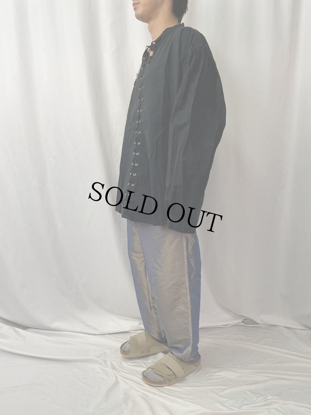 画像3: Leonardo Carbone レースアップデザインシャツ L (3)