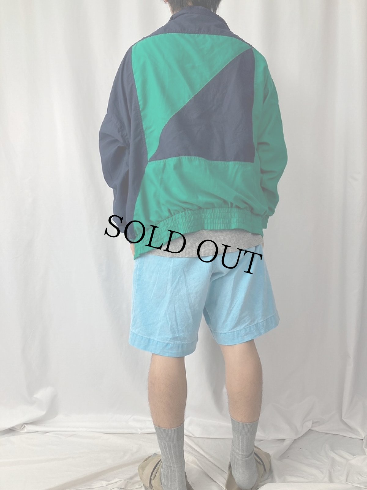 画像4: 90's ellesse ロゴ刺繍 2トーン切り替えジャケット SIZE44 (4)