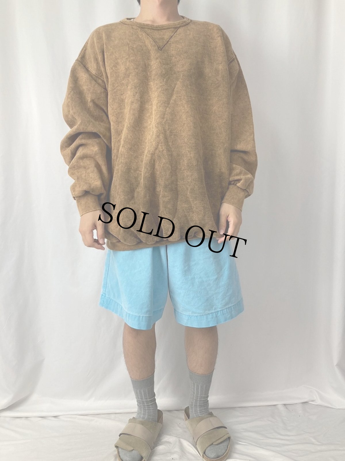 画像2: English Bag Sportswear CANADA製 前V 無地スウェット XXL (2)