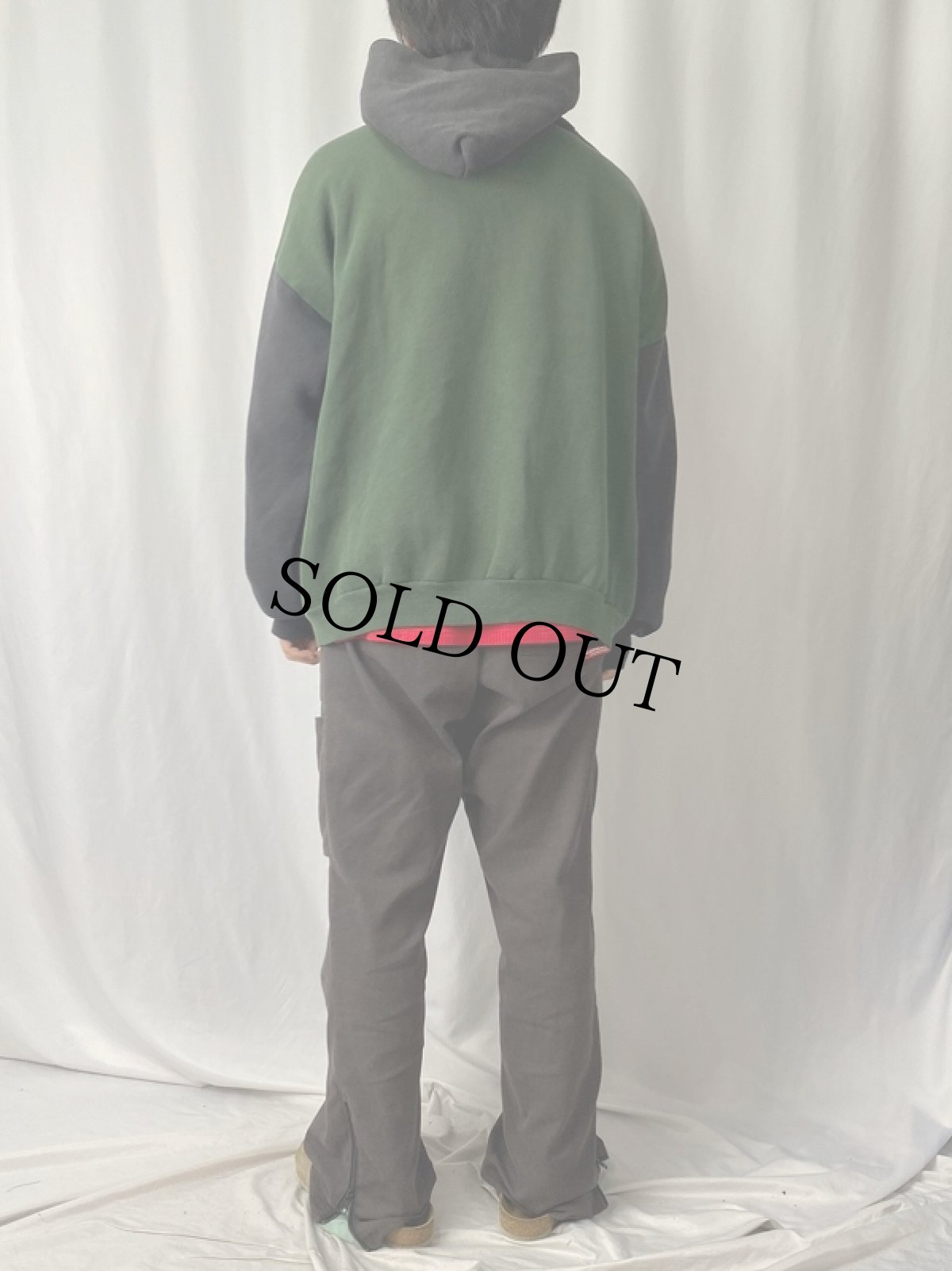 画像4: 90's DISCUS USA製 ツートンスウェットフーディー 2XL (4)