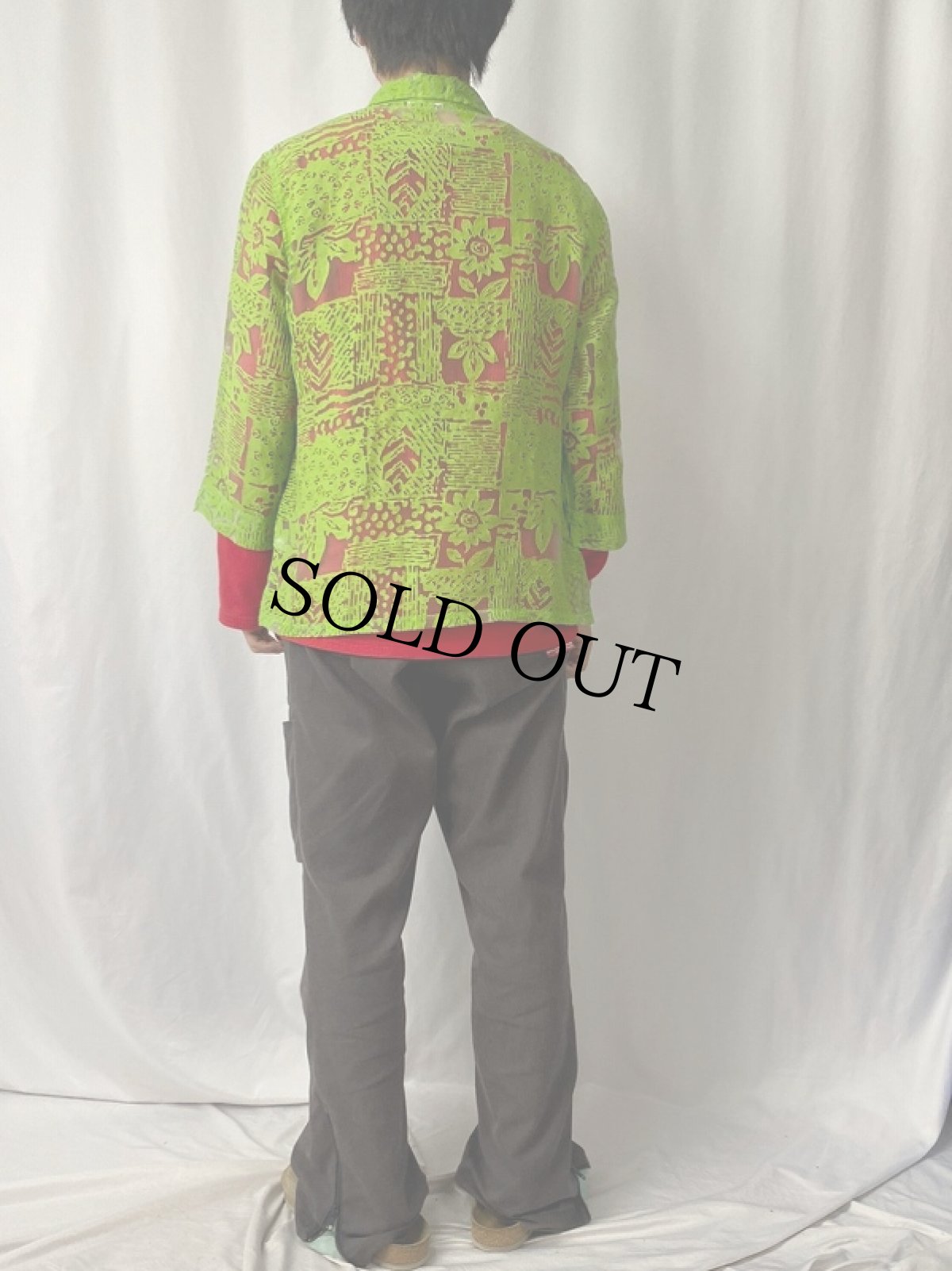 画像4: 総柄 シースルーシャツ (4)