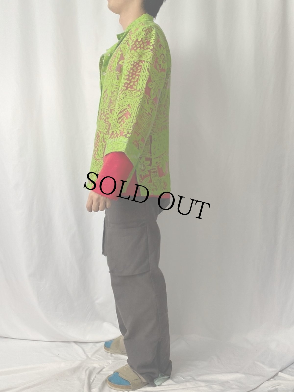 画像3: 総柄 シースルーシャツ (3)