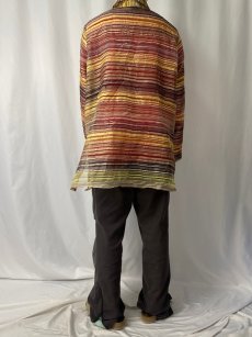 画像4: citiknit マルチボーダー柄 シースルーシャツ 1X (4)