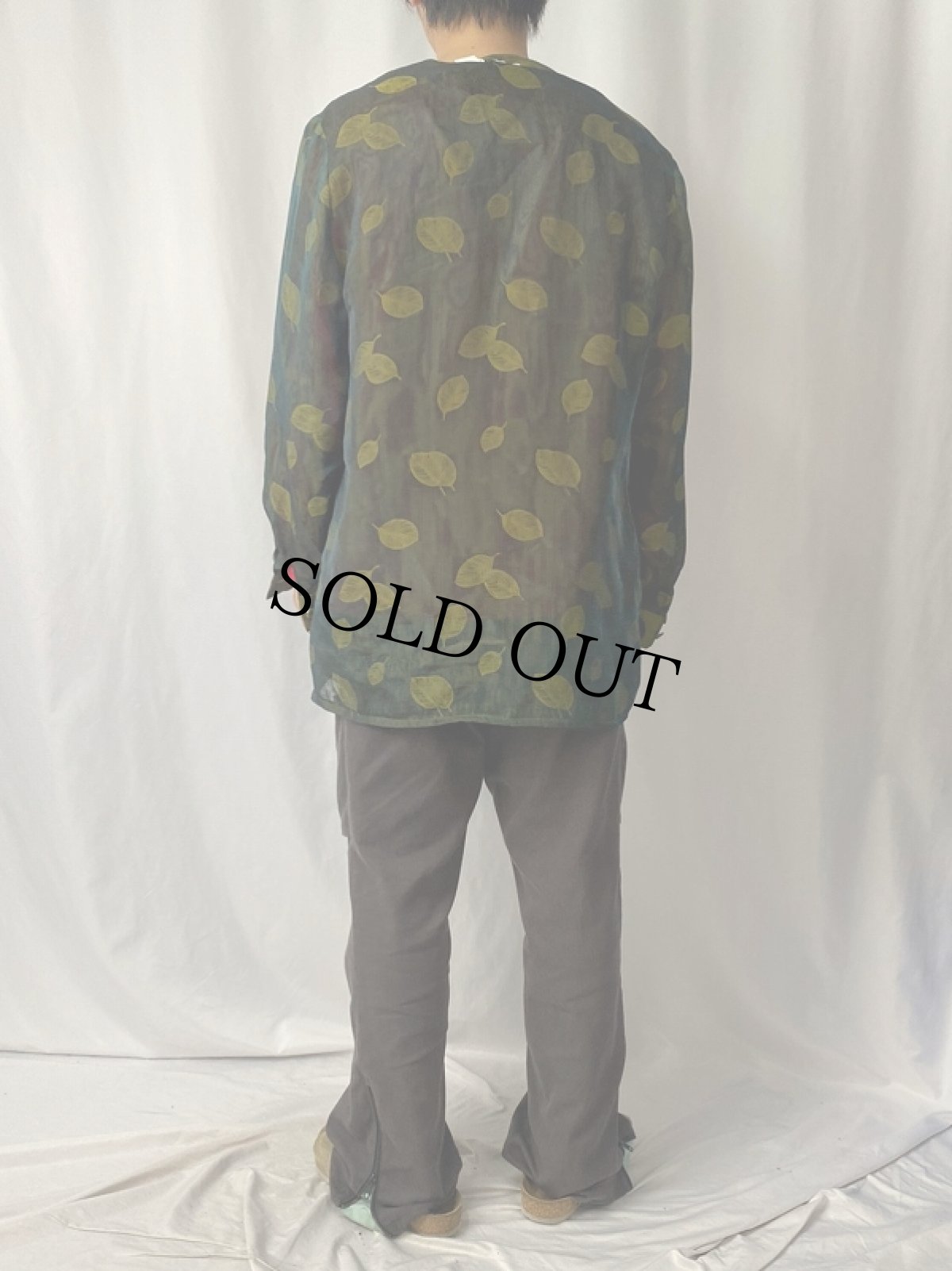 画像4: Rio リーフ柄 デザイン シースルーポリシャツ (4)