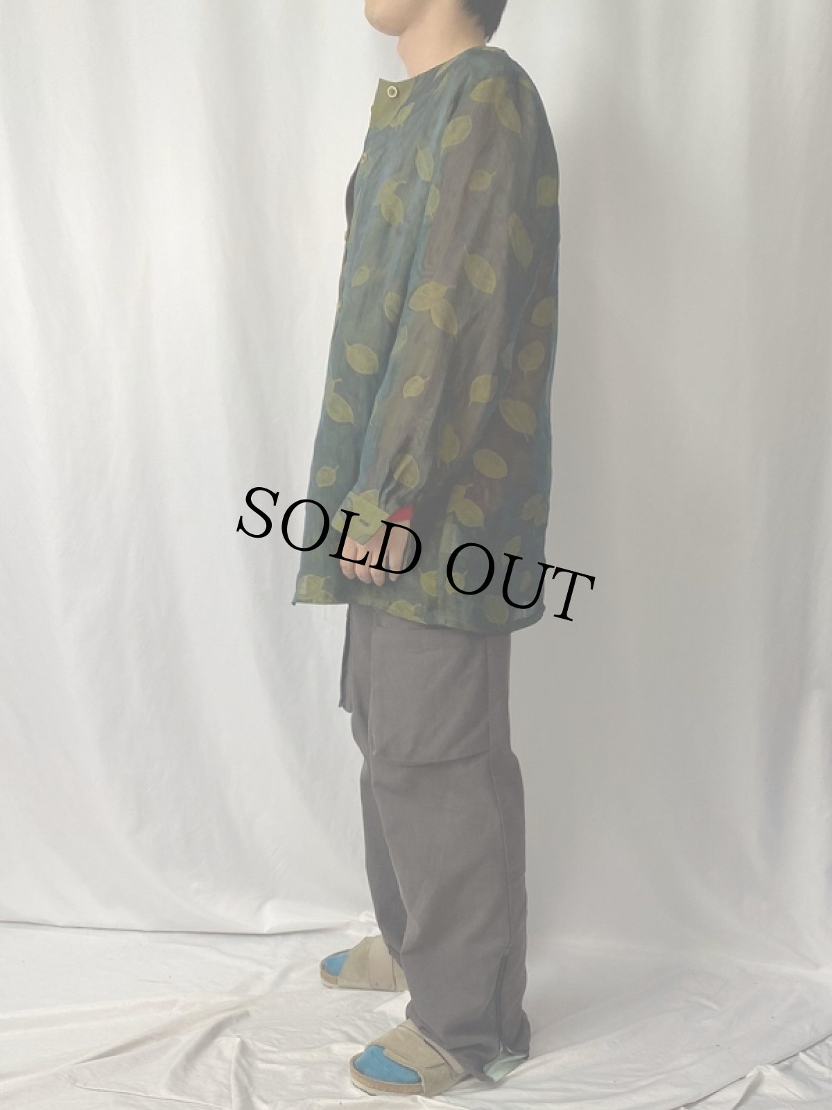 画像3: Rio リーフ柄 デザイン シースルーポリシャツ (3)