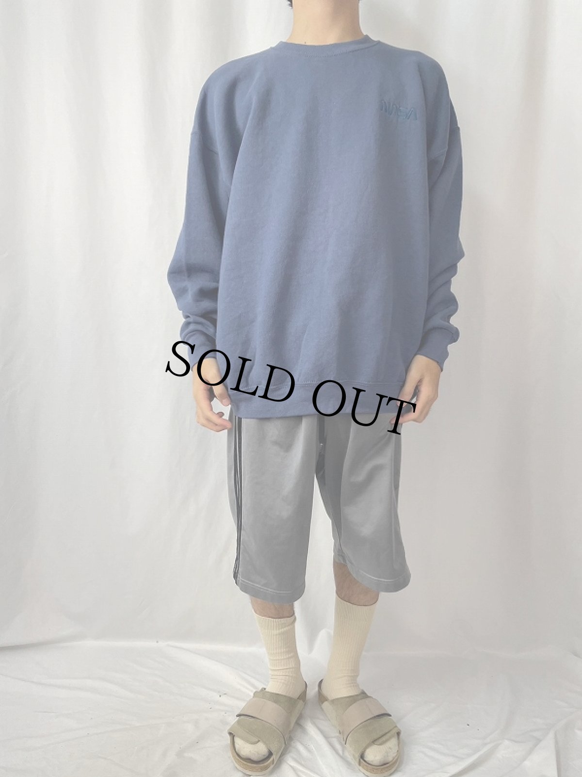 画像2: 90's NASA USA製 ロゴ刺繍スウェット XXL (2)