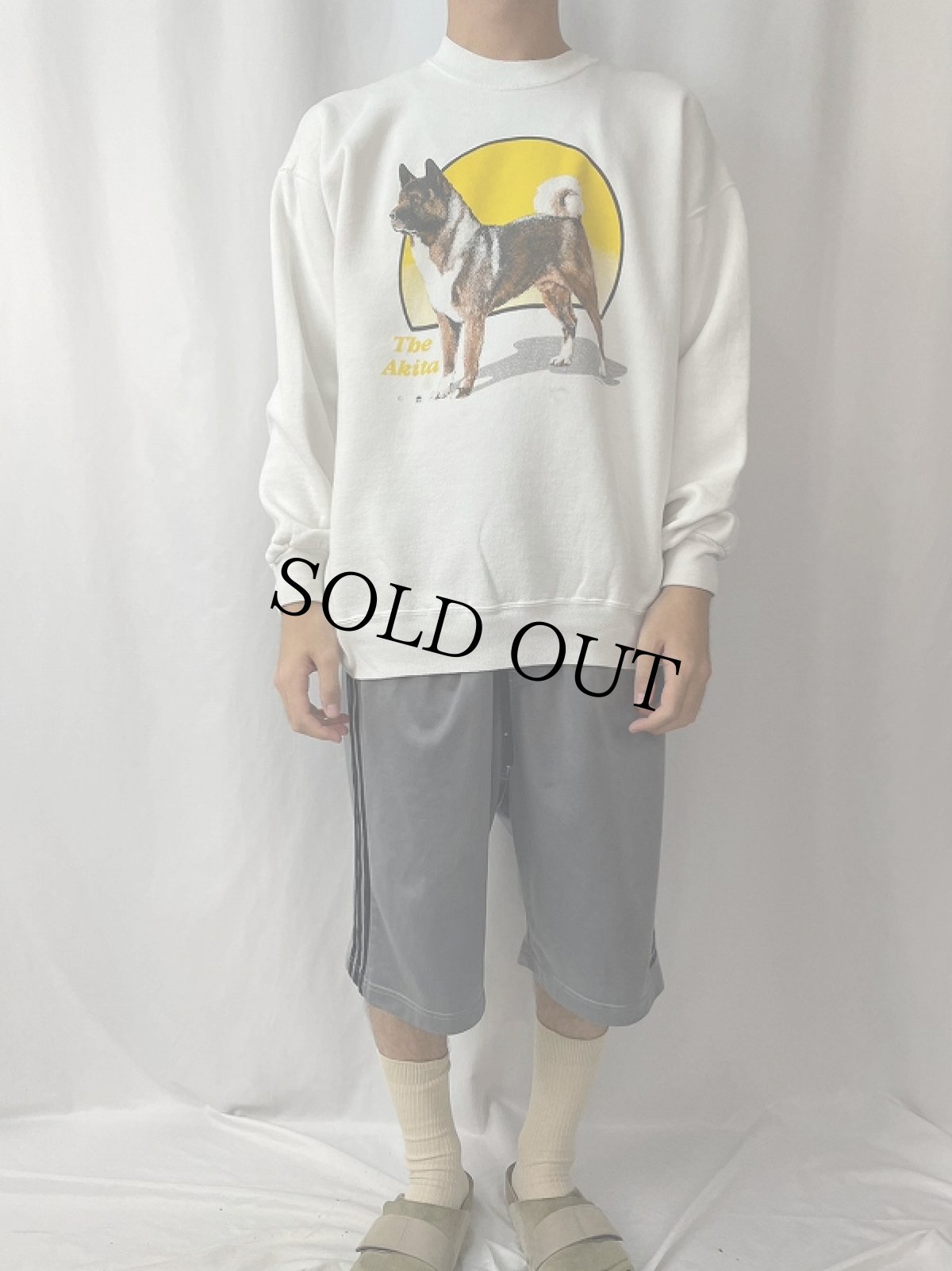 画像2: 90's USA製 "The Akita" 犬プリントスウェット XL (2)