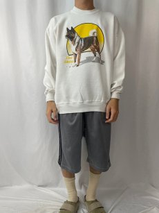 画像2: 90's USA製 "The Akita" 犬プリントスウェット XL (2)