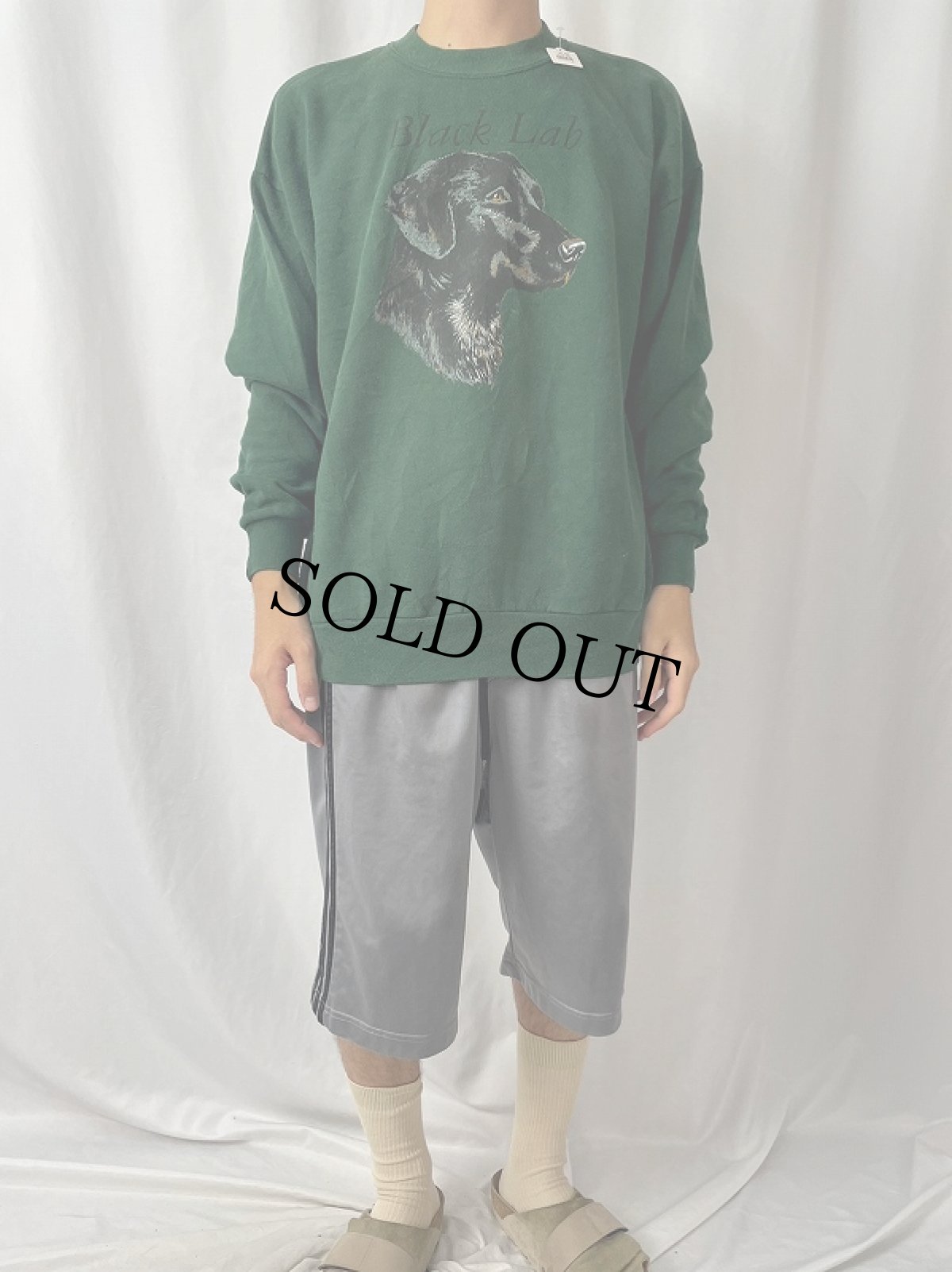 画像3: 90's USA製 "Black Lab" 犬プリントスウェット XL (3)