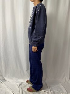 画像3: 2000's GAP 前V ペンキペイント スウェット NAVY M (3)