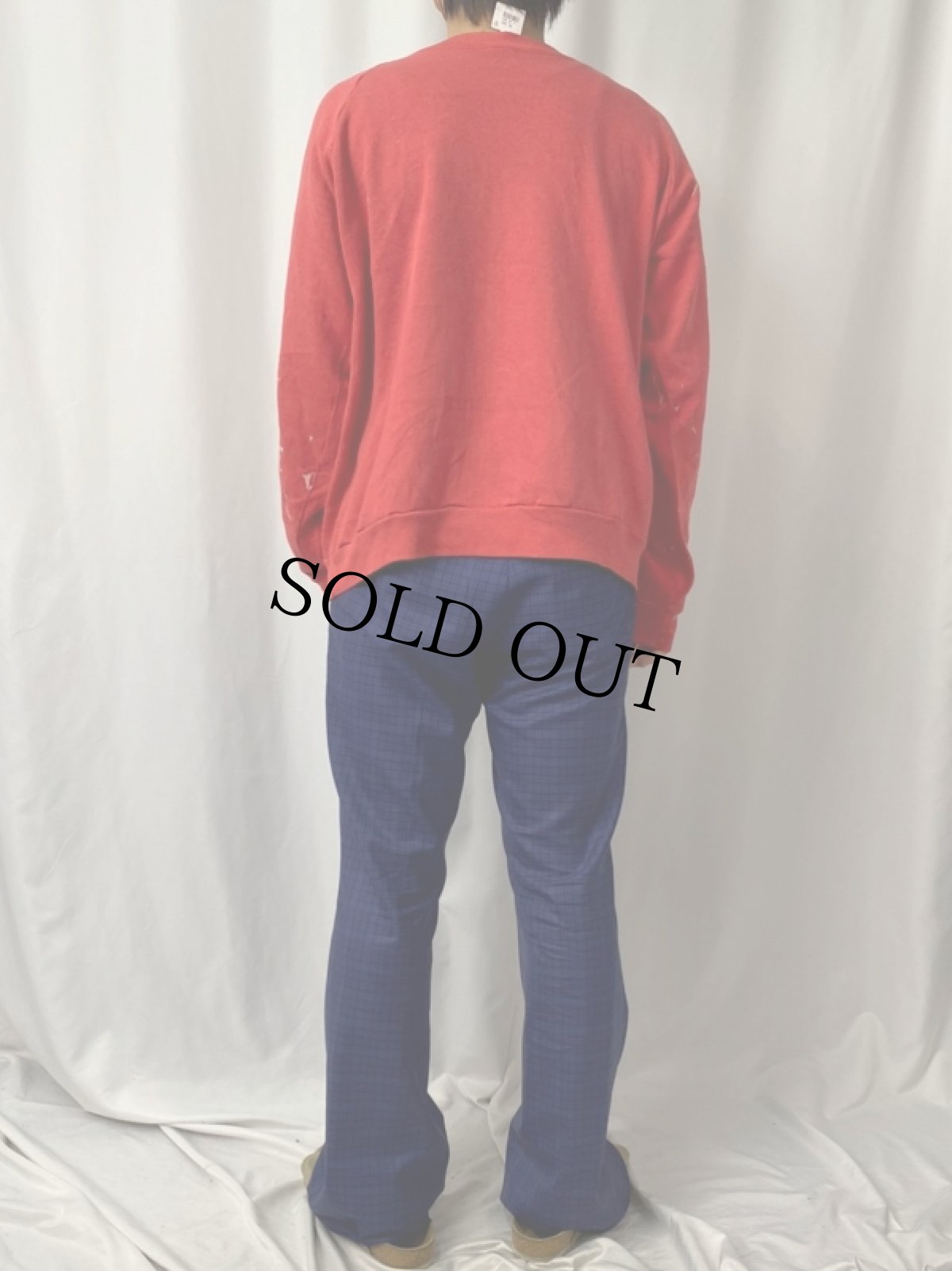 画像4: 80's Champion トリコタグ USA製 "American Red Cross" ペンキペイント ラグランスウェット XL (4)