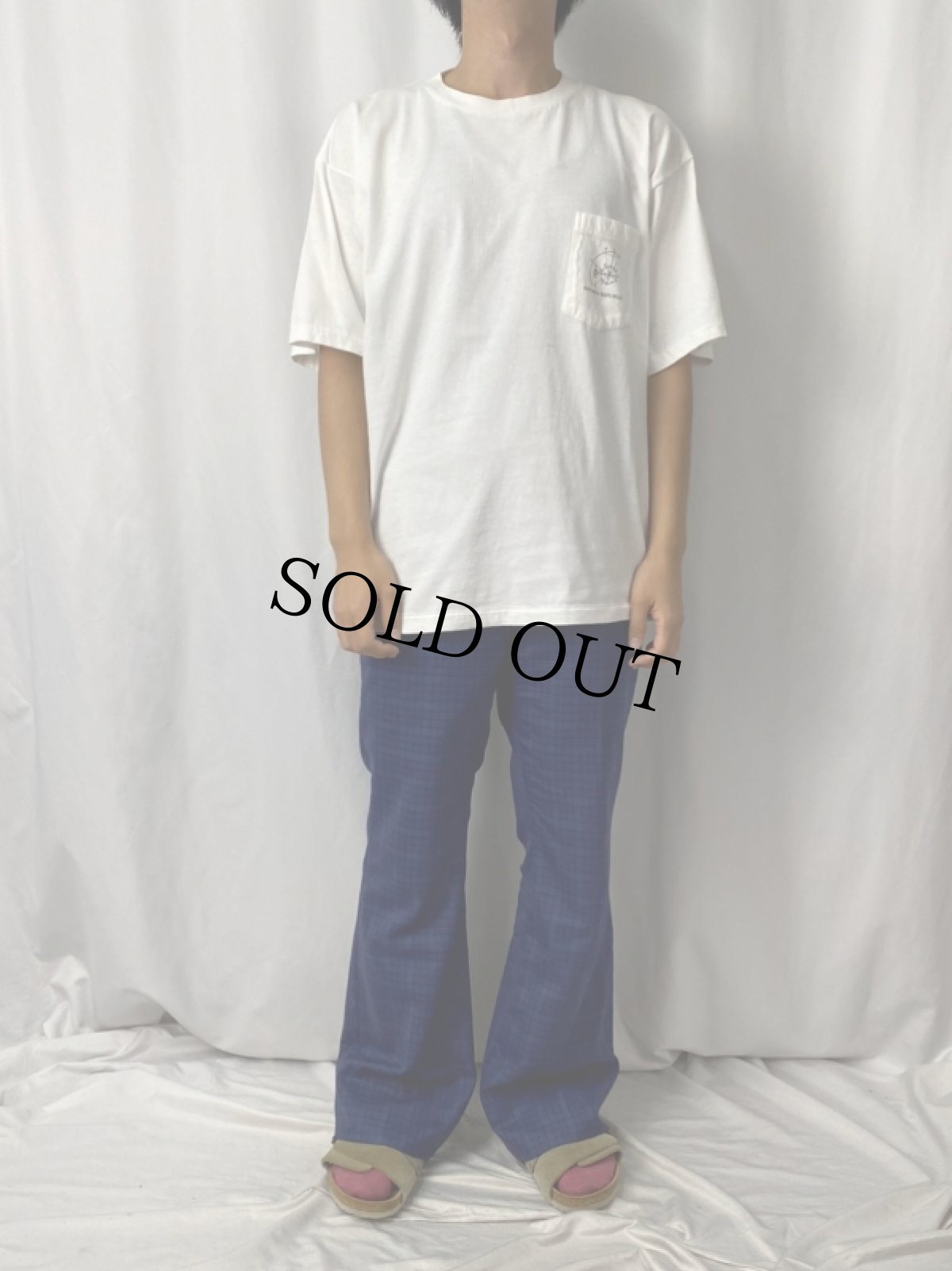 画像2: 90's BANANA REPUBLIC USA製 地球儀イラストTシャツ L (2)