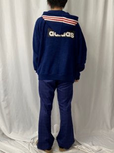 画像5: 90's adidas サイドライン フリースジップパーカー NAVY L (5)