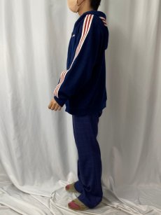 画像4: 90's adidas サイドライン フリースジップパーカー NAVY L (4)