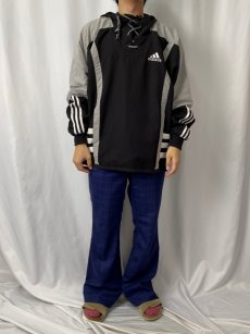 画像3: 90's adidas レースアップ プルオーバージャケット BLACK M (3)