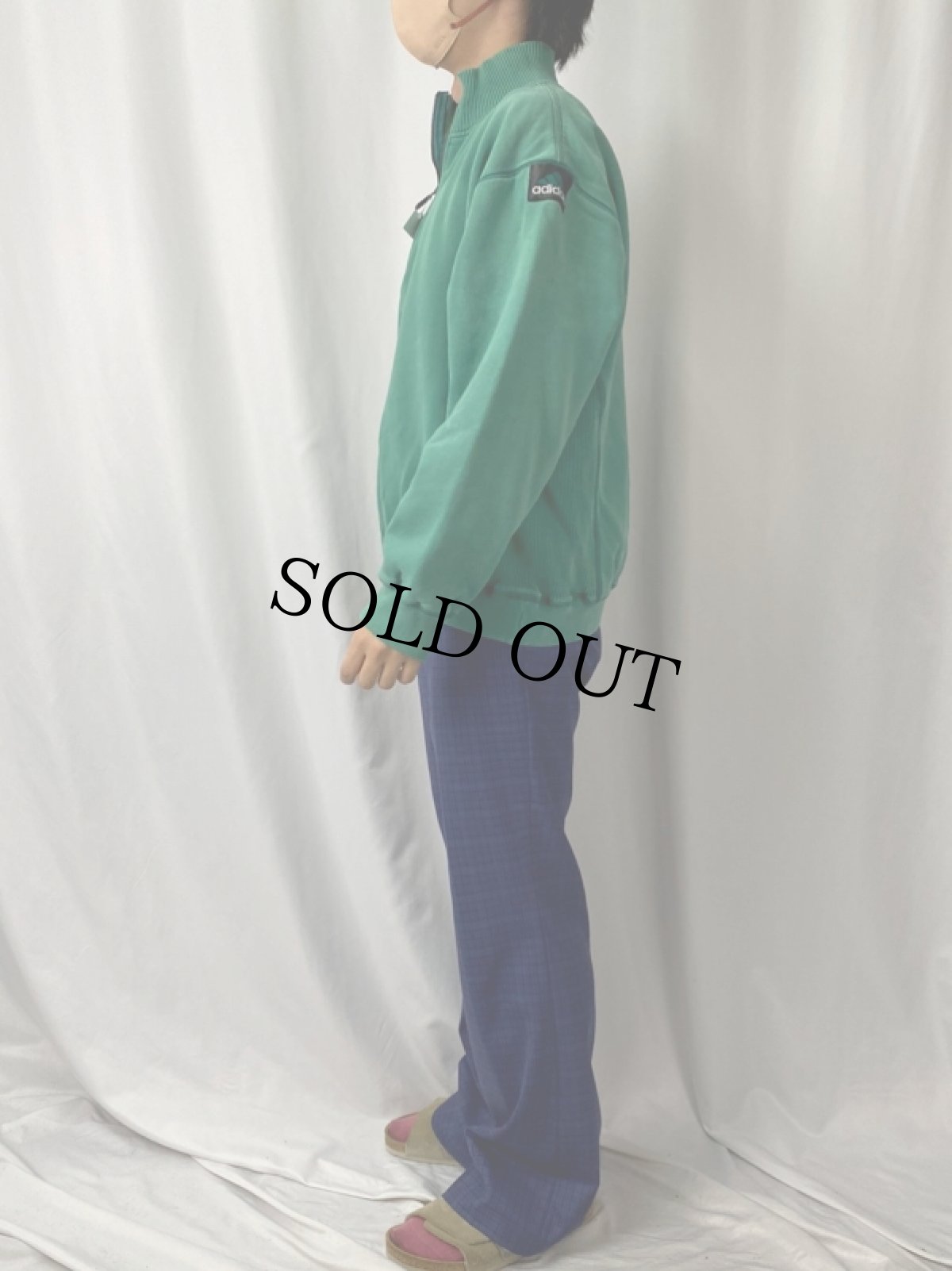 画像3: 90's adidas EQUIPMENT ロゴ刺繍 ハーフジップスウェット M (3)