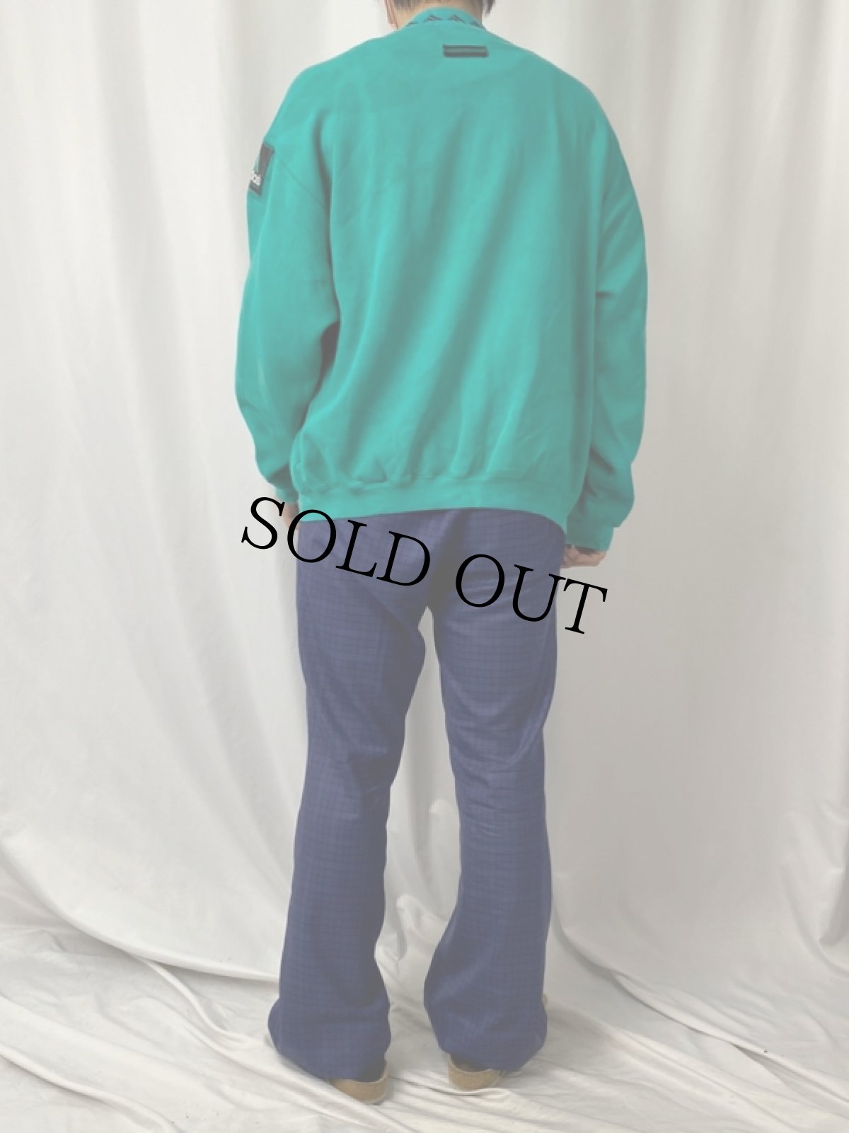 画像4: 90's adidas EQUIPMENT ロゴ刺繍 モックネックスウェット S (4)