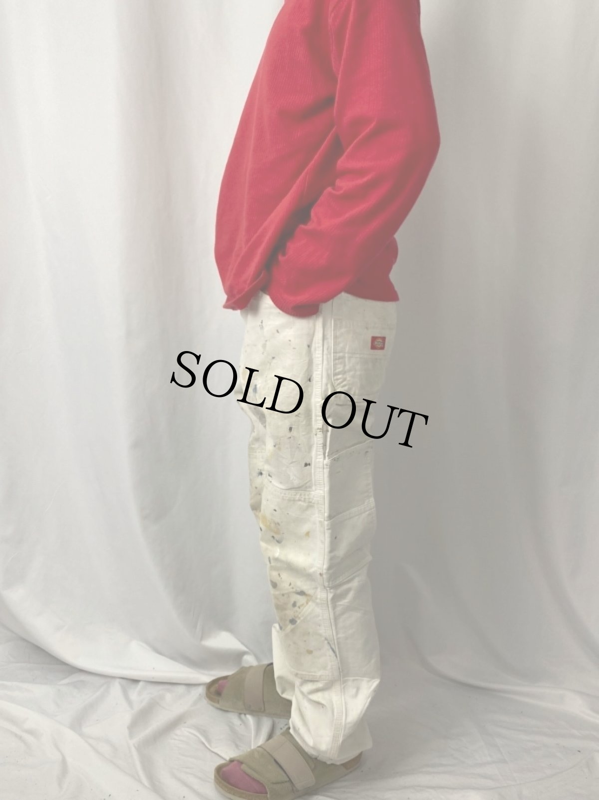 画像3: Dickies ペンキペイント ダブルニーペインターパンツ W33 (3)