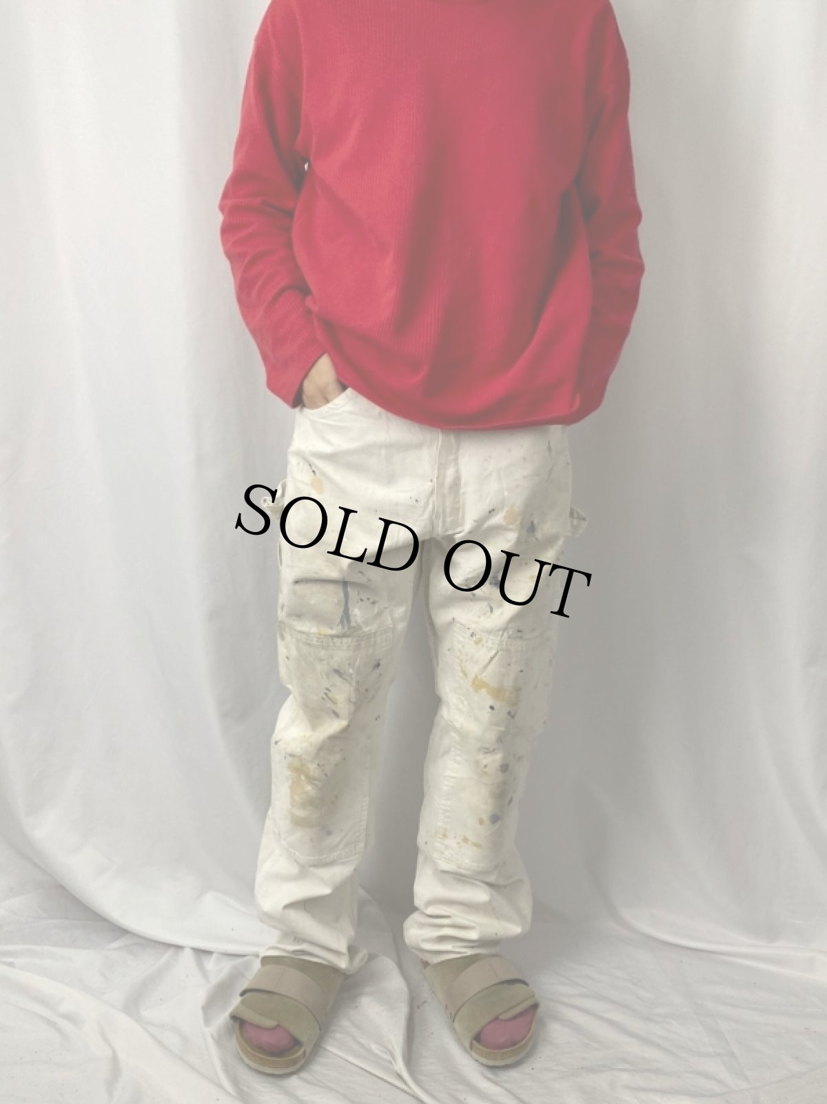 画像2: Dickies ペンキペイント ダブルニーペインターパンツ W33 (2)