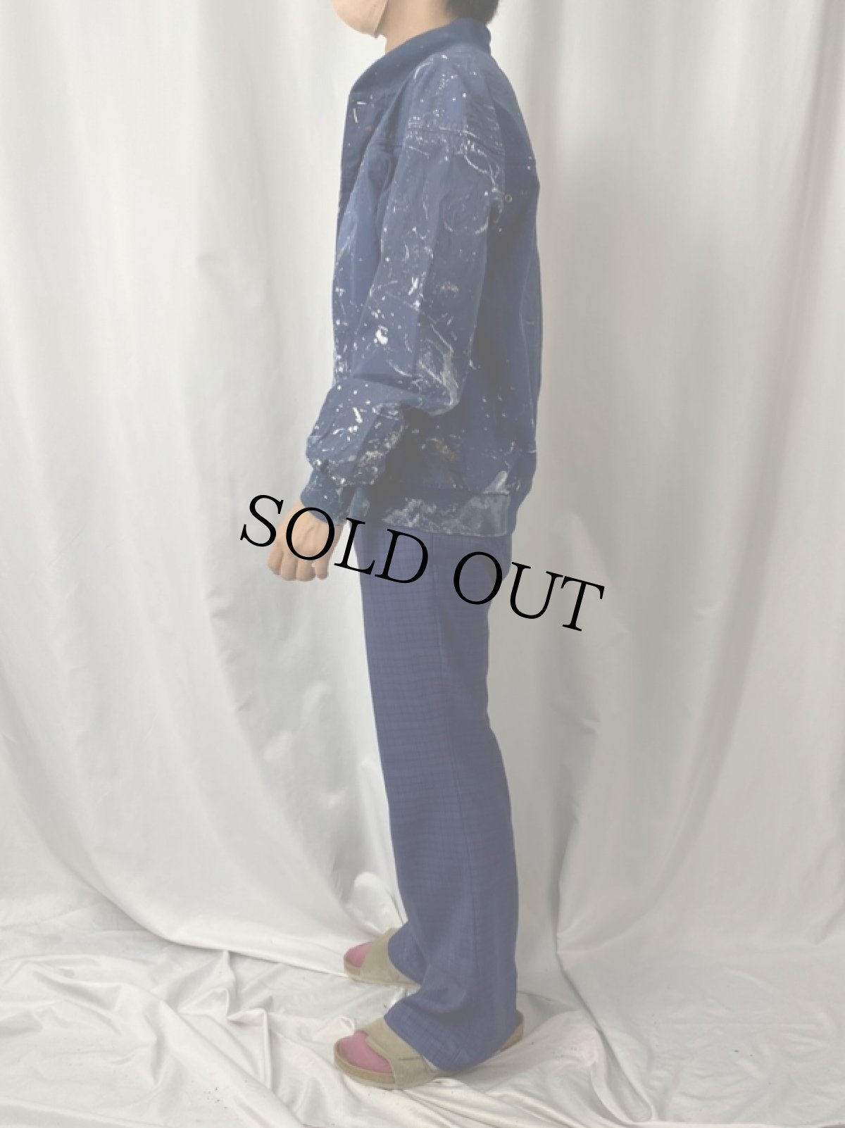 画像3: 90's Munsingwear KOREA製 ペンキペイント ダービージャケット NAVY M (3)