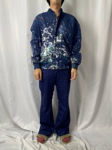 画像2: 90's Munsingwear KOREA製 ペンキペイント ダービージャケット NAVY M (2)