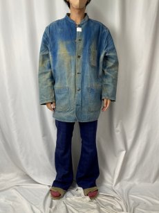 画像2: 90's hollington FRANCE製 スタンドカラー デニムカバーオール SIZE58 (2)